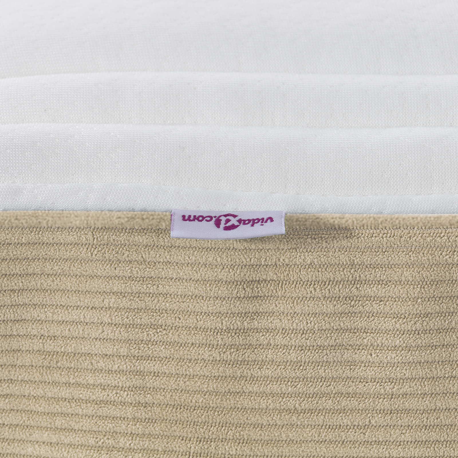 Pocket Spring Bed Mattress in Light Green and Grey, Medium Firmness, 140x190x20 cm, Fabric - Image 6