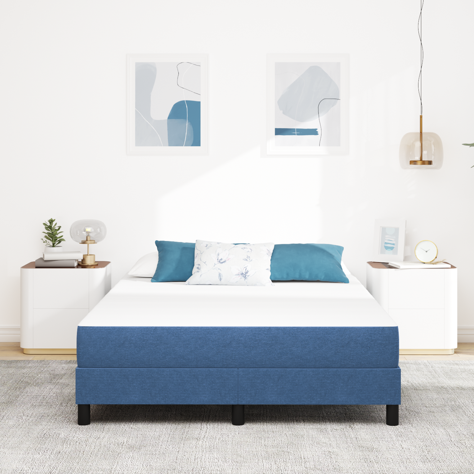Blue Medium Pocket Spring Mattress, 140x200x20 cm, Fabric - Image 3