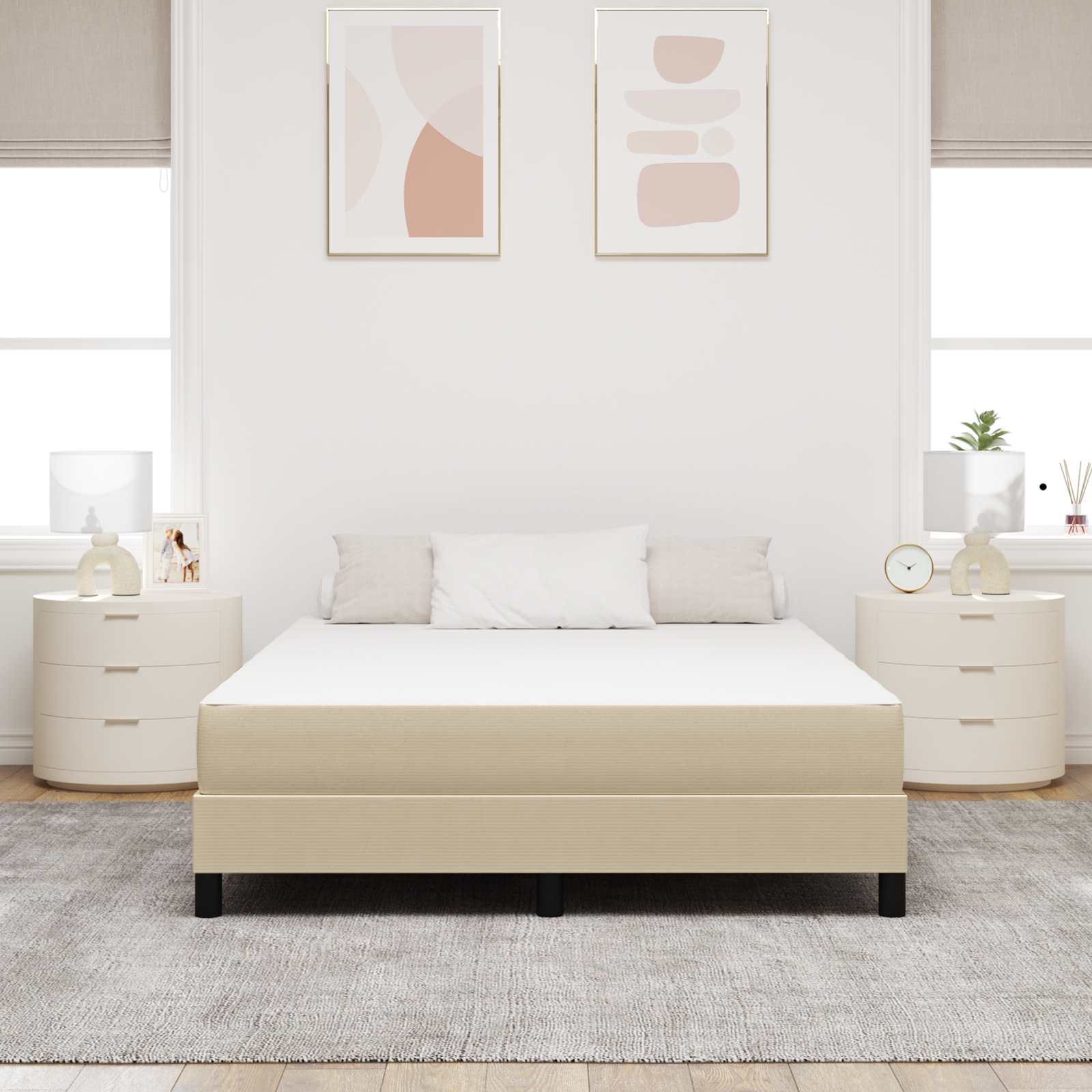 Pocket Spring Lovos Čiužinys Šviesiai Žalias/Pilkas Vidutinis 160x200x20 cm Audinys - Image 3