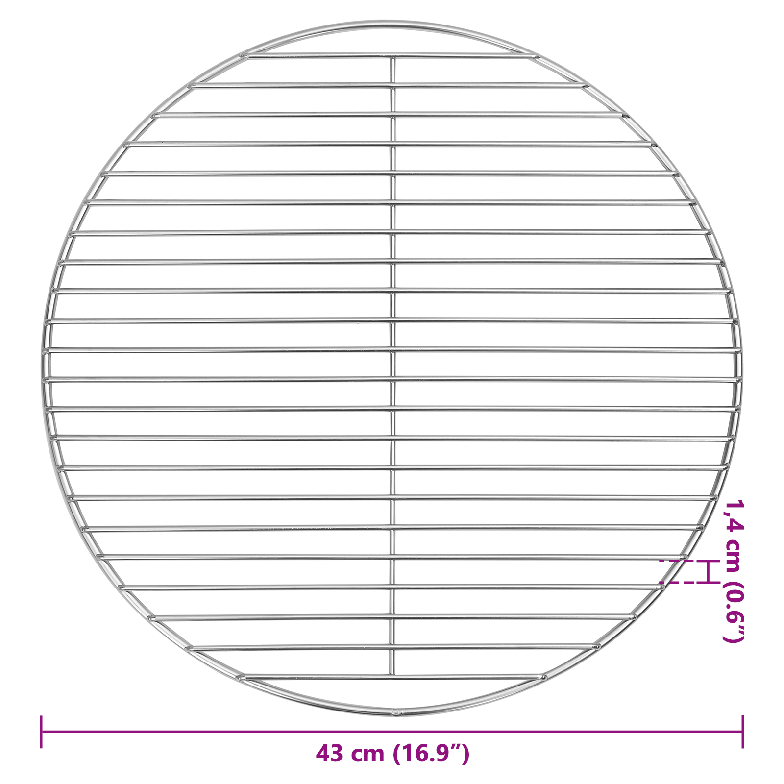 BBQ Grill Grate Silver Ø43 cm Stainless Steel - Image 6