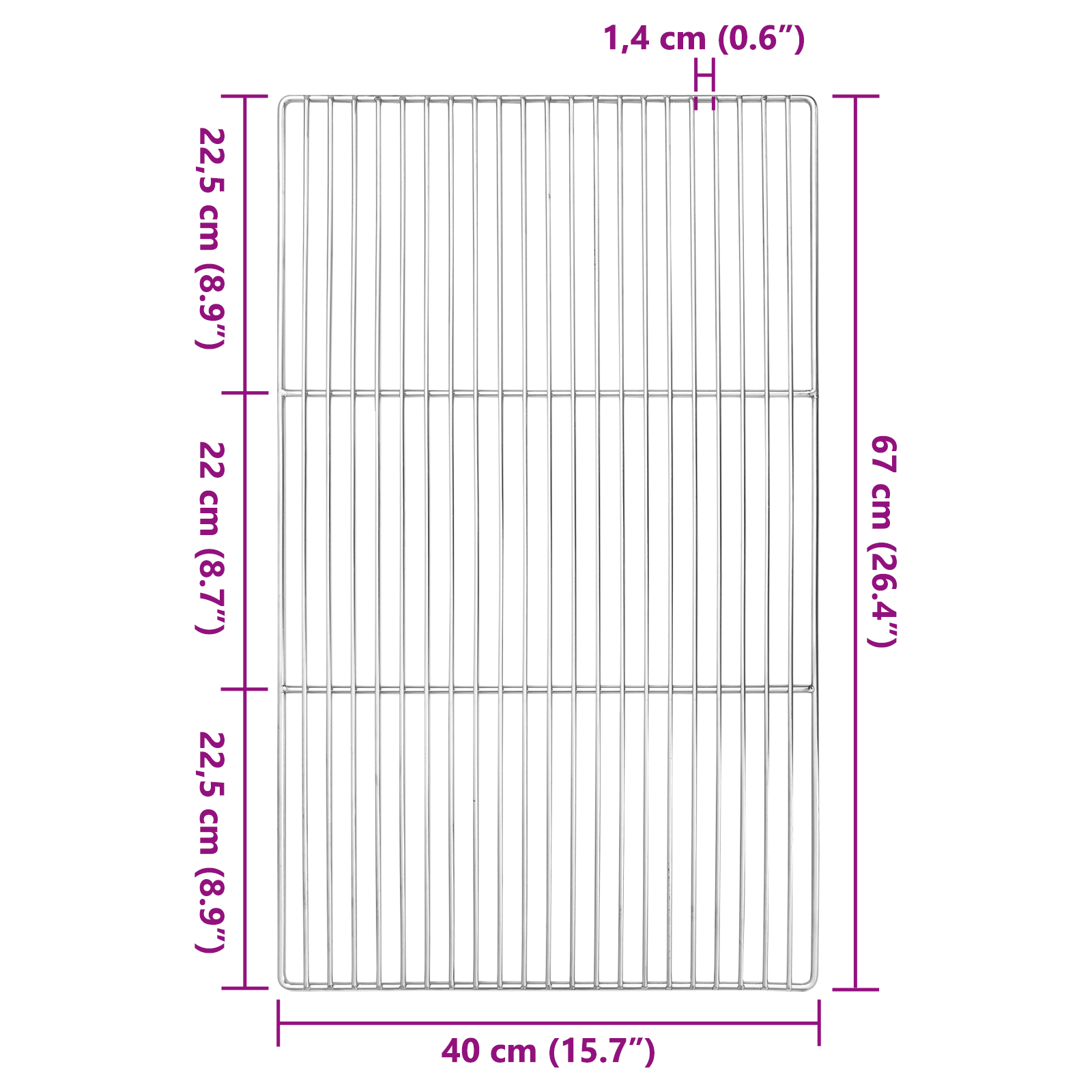 BBQ Grill Grate with Handles 67x40 cm - Made from 304 Stainless Steel - Image 6