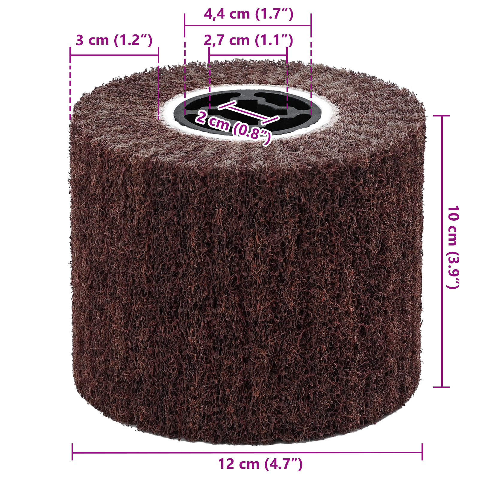 Sanding Rollers 3 pcs 120 Grit Synthetic Fibre - Image 6