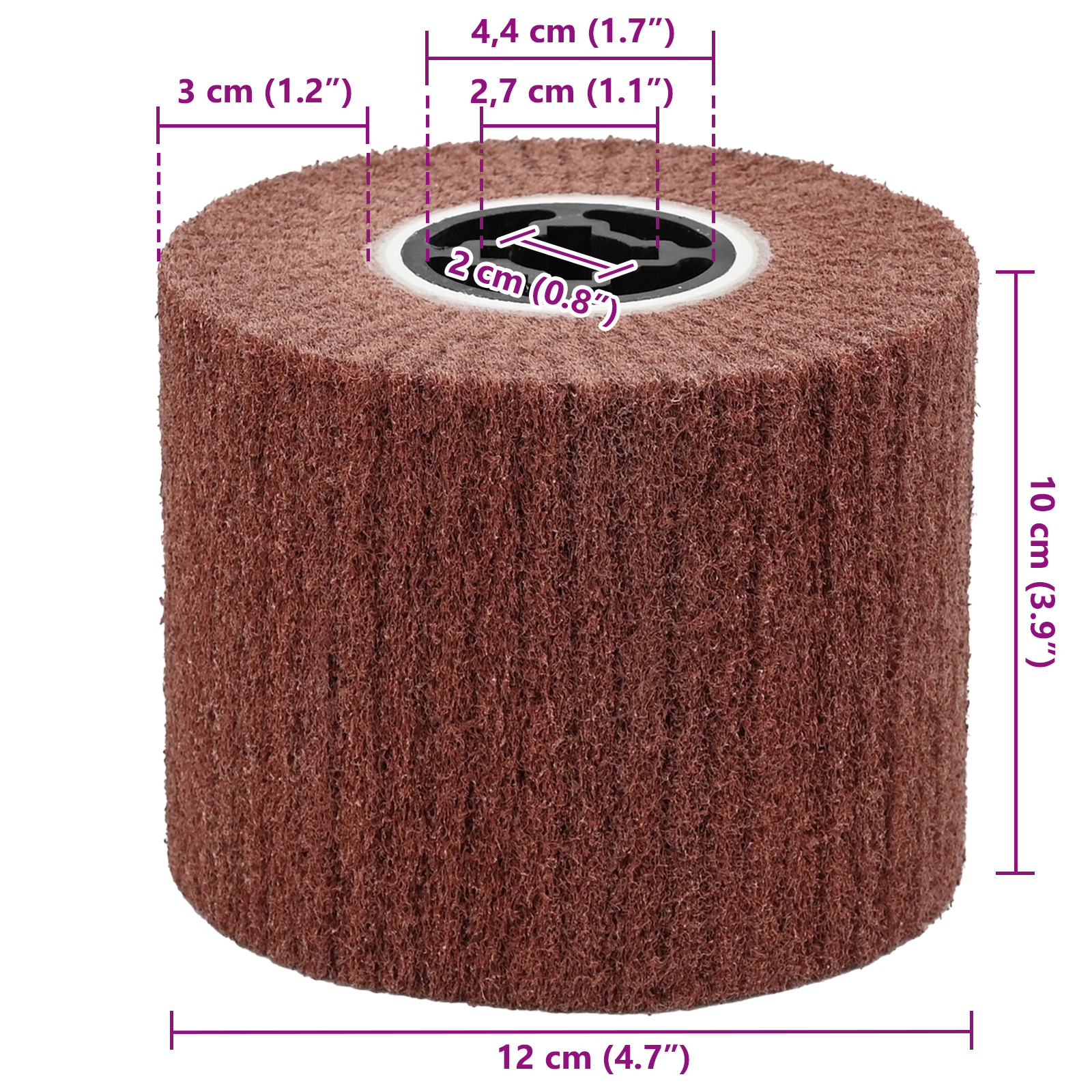 Sanding Rollers 3 pcs 240 Grit Synthetic Fibre - Image 6