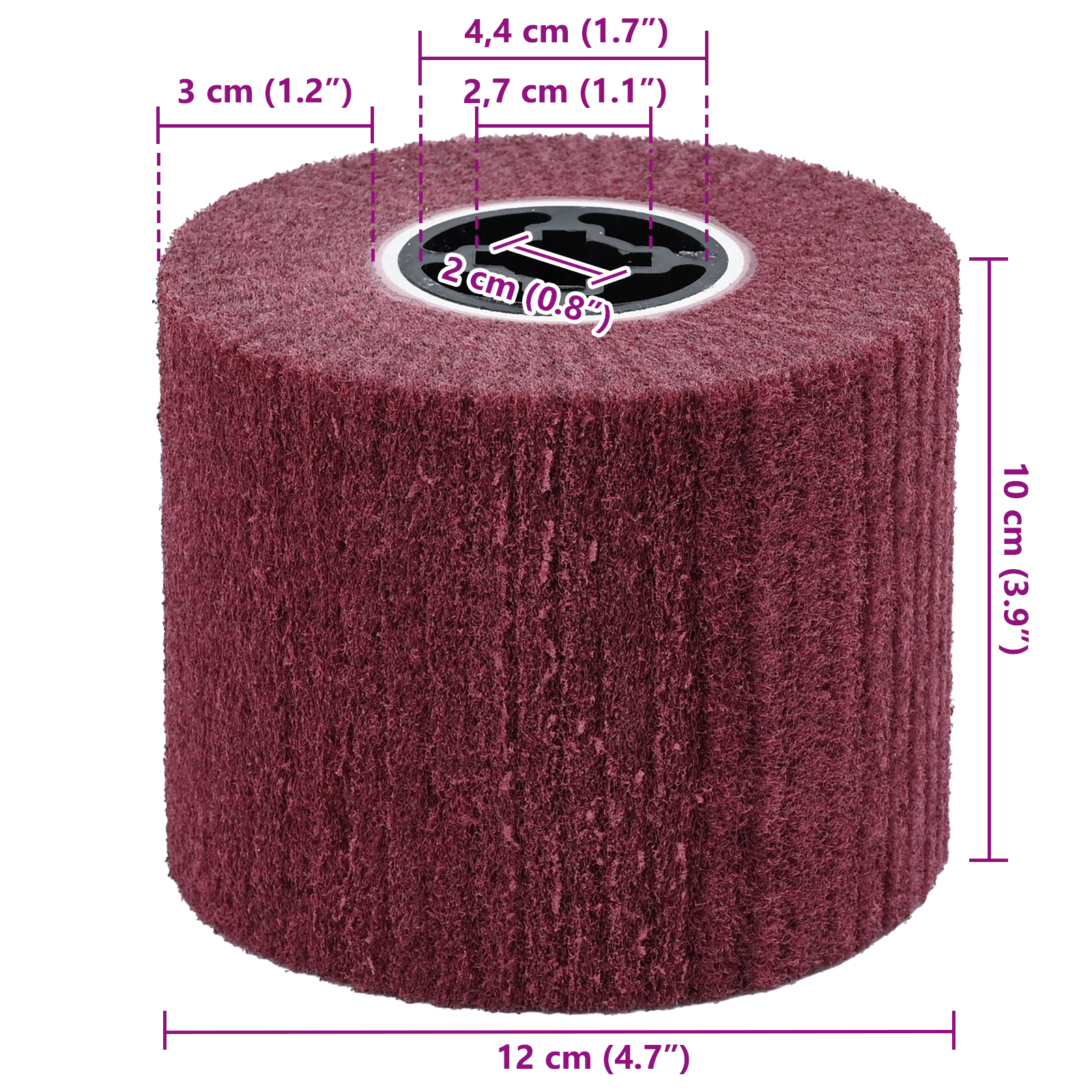 Sanding Rollers 3 pcs 400 Grit Synthetic Fibre - Image 6