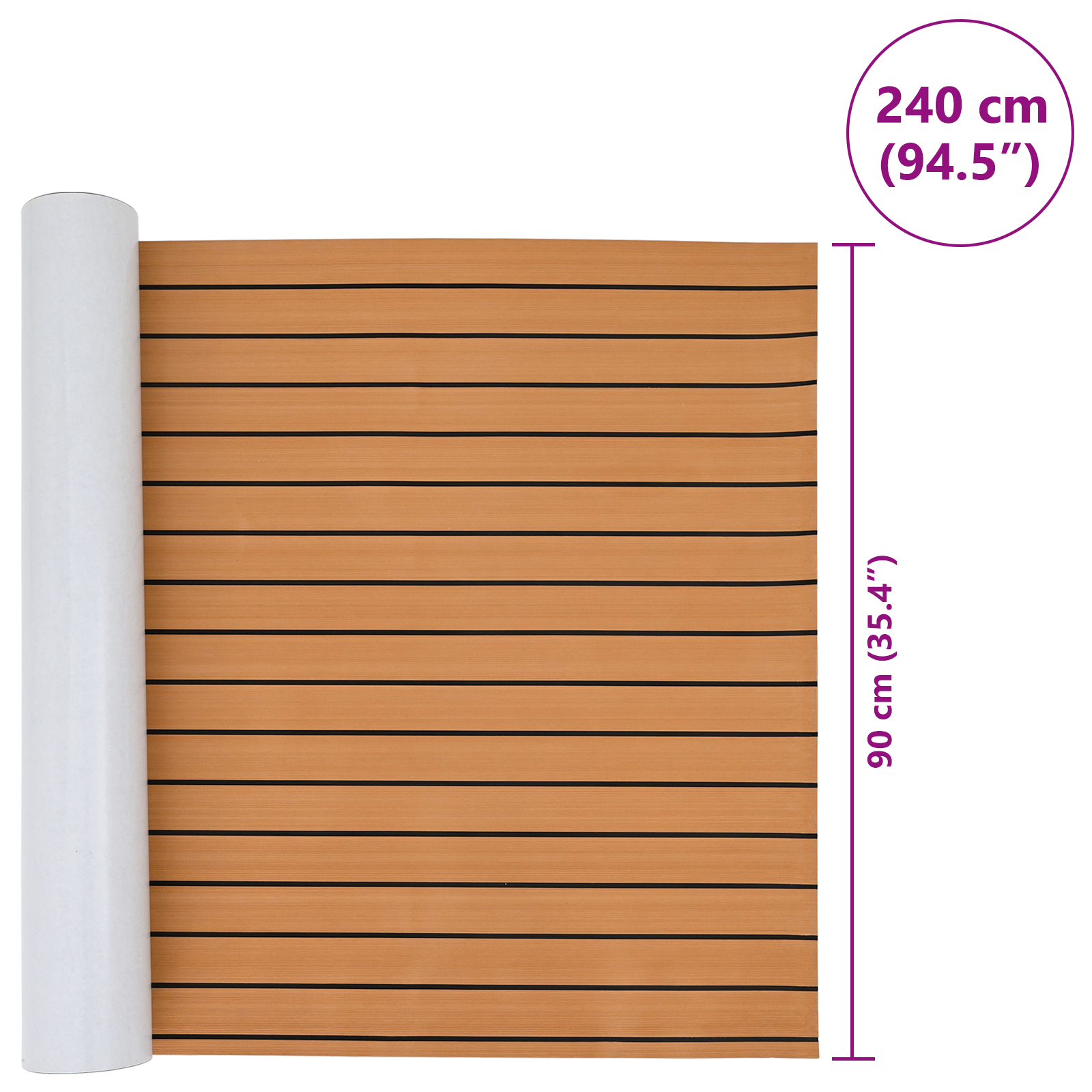 Boat Flooring Self-adhesive Brown and Black 240x90 cm EVA Foam - Image 8