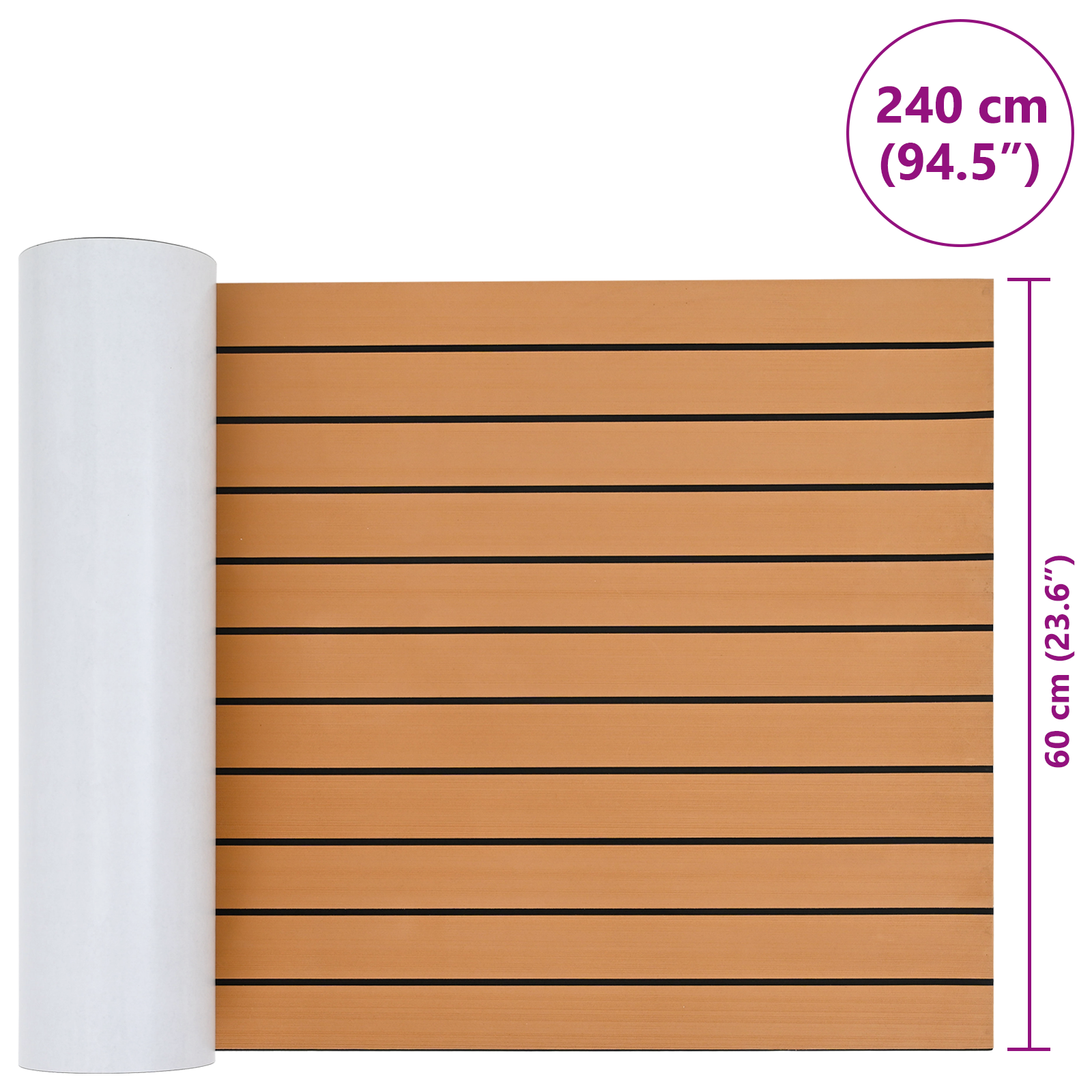 Boat Flooring Self-adhesive Brown and Black 240x60 cm EVA Foam - Image 8