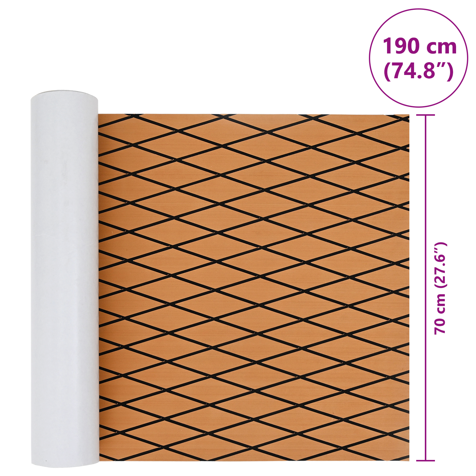 Boat Flooring Self-adhesive Brown and Black 190x70 cm EVA Foam - Image 8