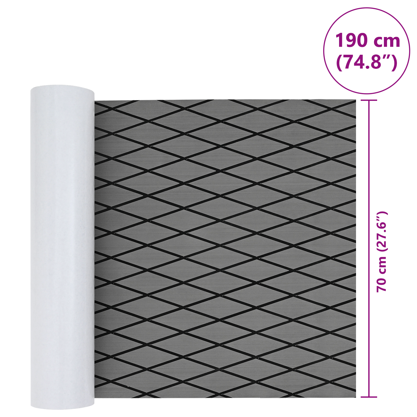 Boat Flooring Self-adhesive Light Grey & Black 190x70 cm EVA Foam - Image 8