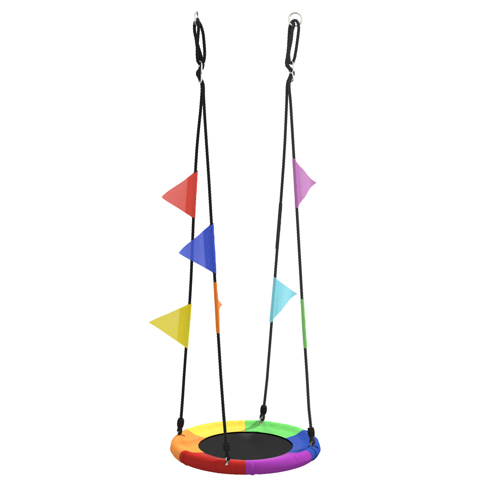 Nestschaukel mit Fähnchen, bunt, Ø 60 cm, 100 kg, Oxford-Stoff - fuer-die-ganze-grossen-schaukeln - Your Garden Eden