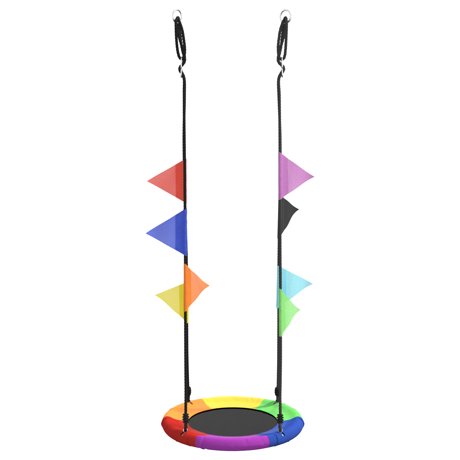 Nestschaukel mit Fähnchen, bunt, Ø 60 cm, 100 kg, Oxford-Stoff - fuer-die-ganze-grossen-schaukeln - Your Garden Eden