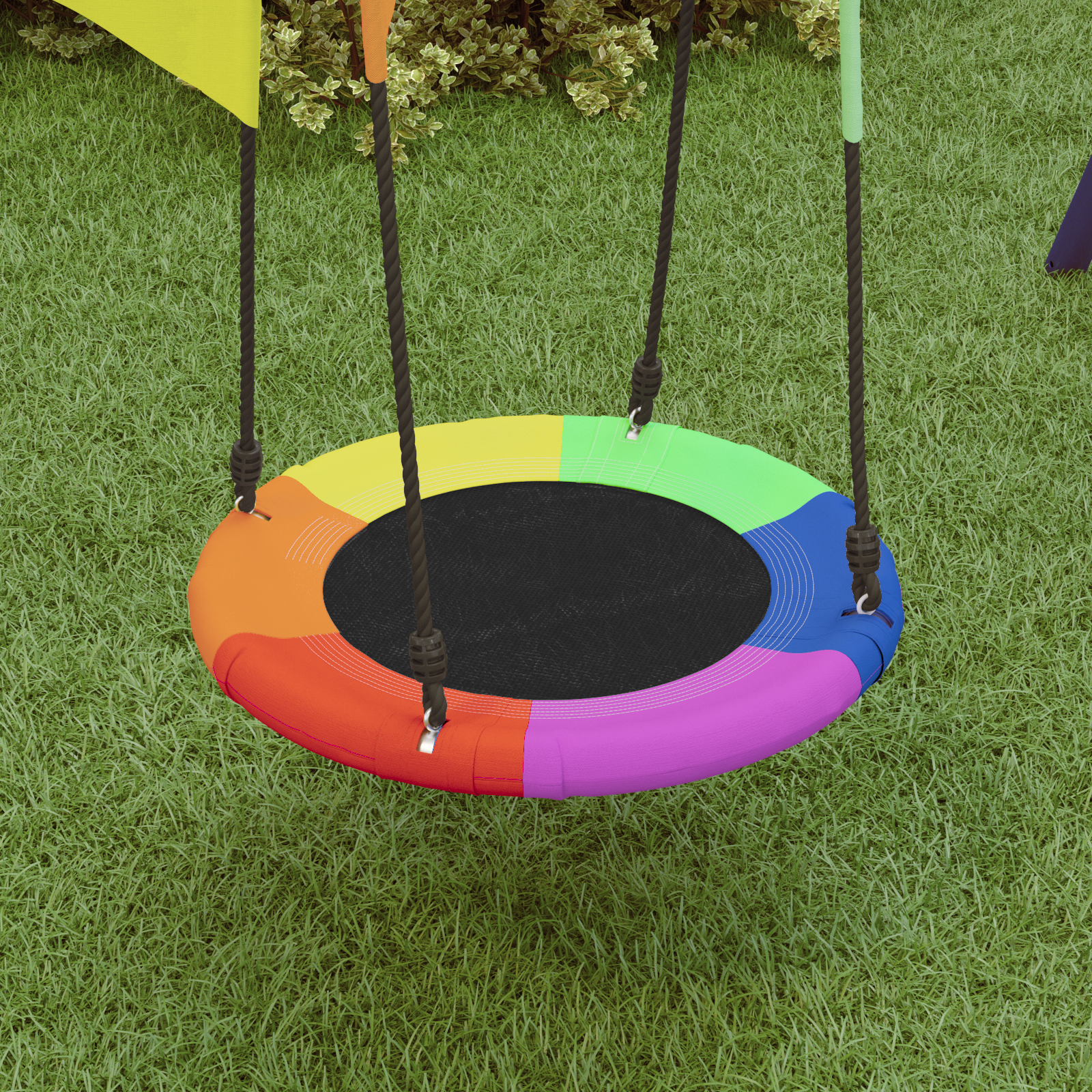 Nestschaukel mit Fähnchen, bunt, Ø 60 cm, 100 kg, Oxford-Stoff - fuer-die-ganze-grossen-schaukeln - Your Garden Eden