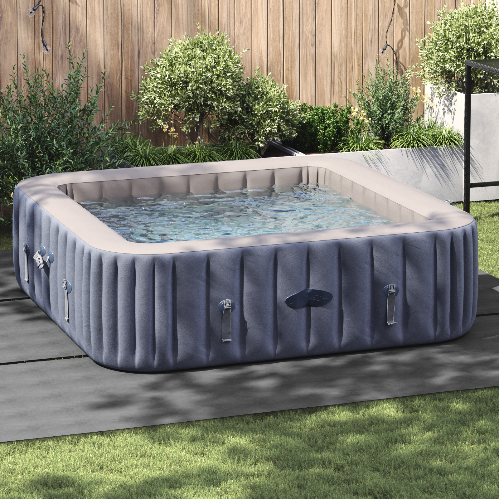 Square Pool Cover Light grey Polyethylene 396 x 396 cm Pool Cover
