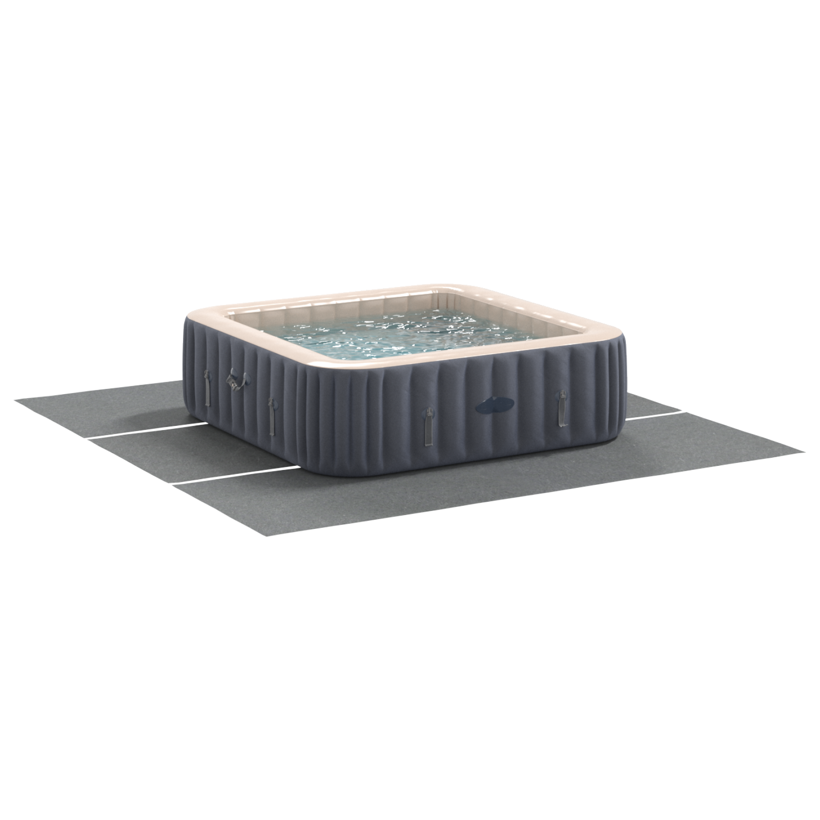 Quadratische Poolabdeckung Hellgrau Polyethylen 396 x 396 cm - Heim & garten - Your Garden Eden