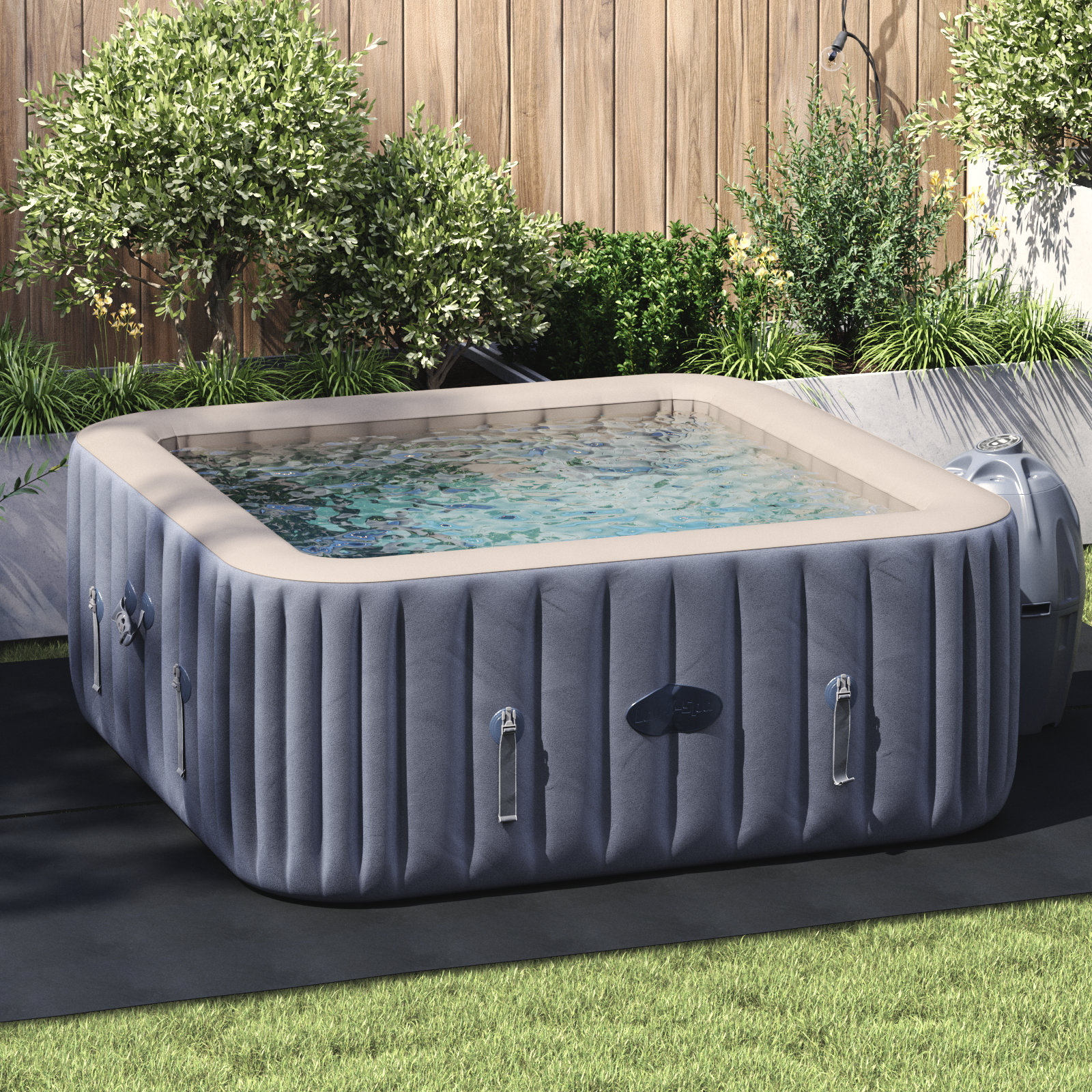 Rechteckige Poolabdeckung Schwarz PVC 300 x 220 cm Langlebig - Your Garden Eden