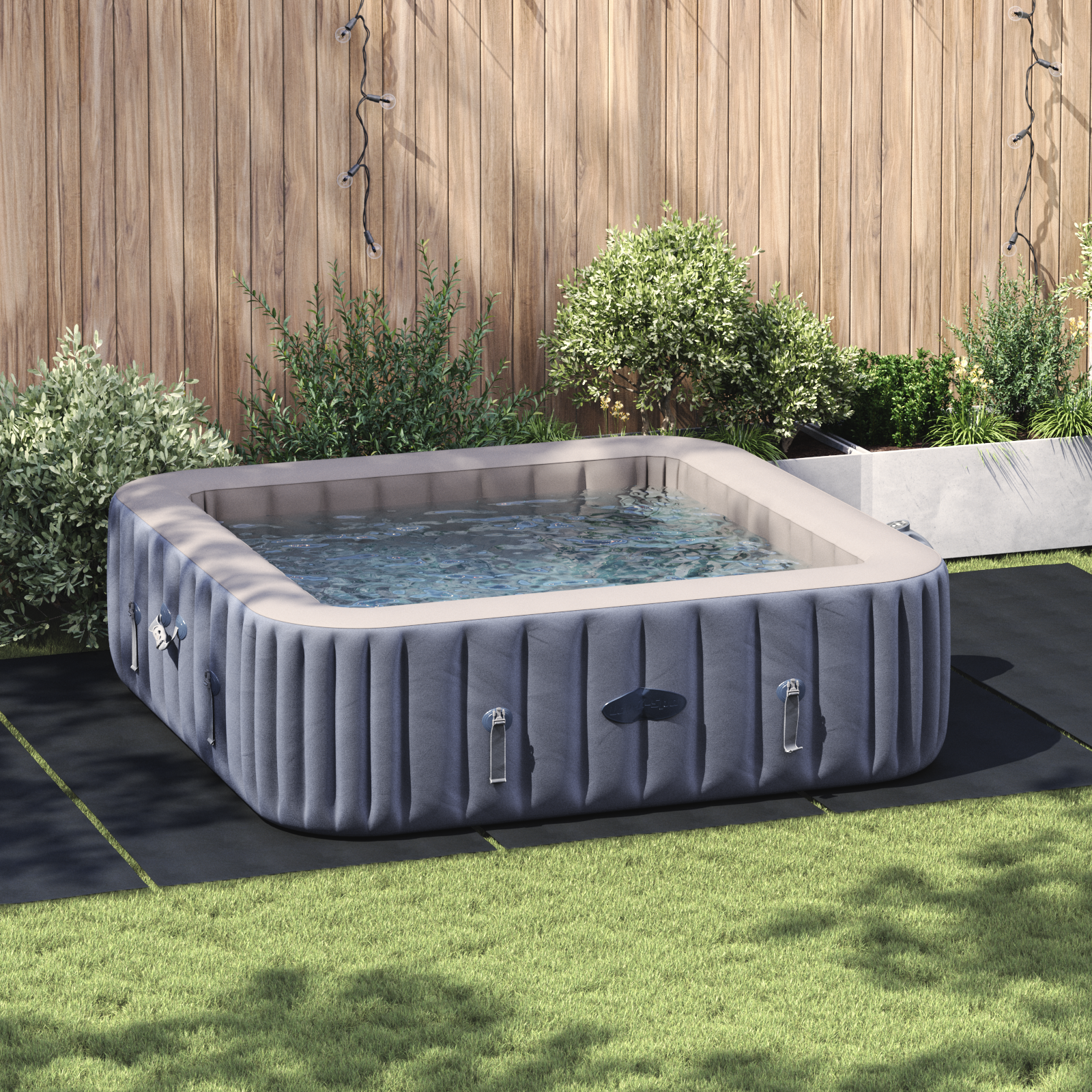 Rechteckige Poolabdeckung Schwarz Polyethylen 550 x 280 cm - Your Garden Eden