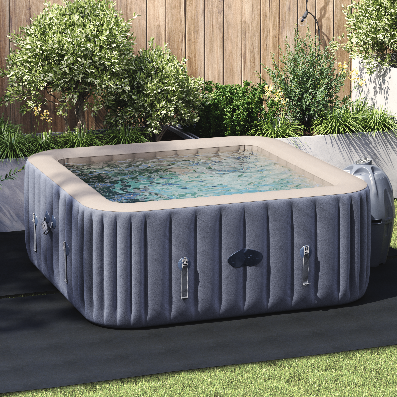 Square Pool Cover Black Polyester 274 x 274 cm