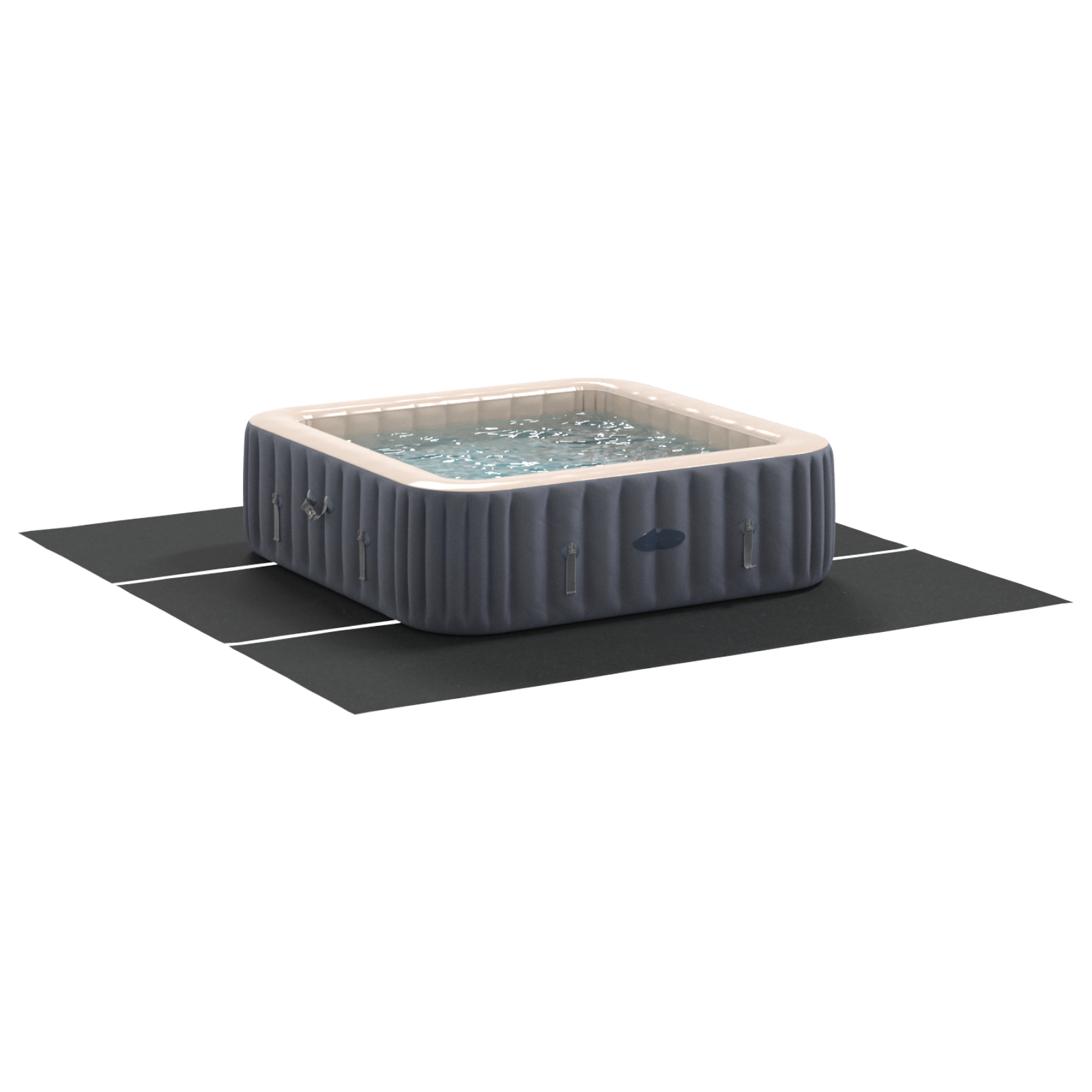 Square Pool Cover Black Plastic 396 x 396 cm Durable Pool Cover - Image 3