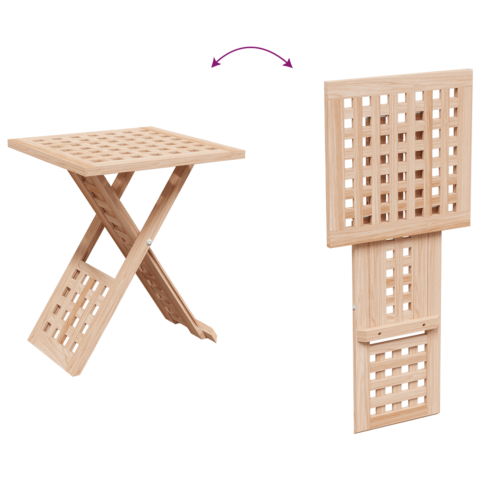 Coffee Table Foldable 33x33x40,5 cm Solid Wood Walnut - Image 10