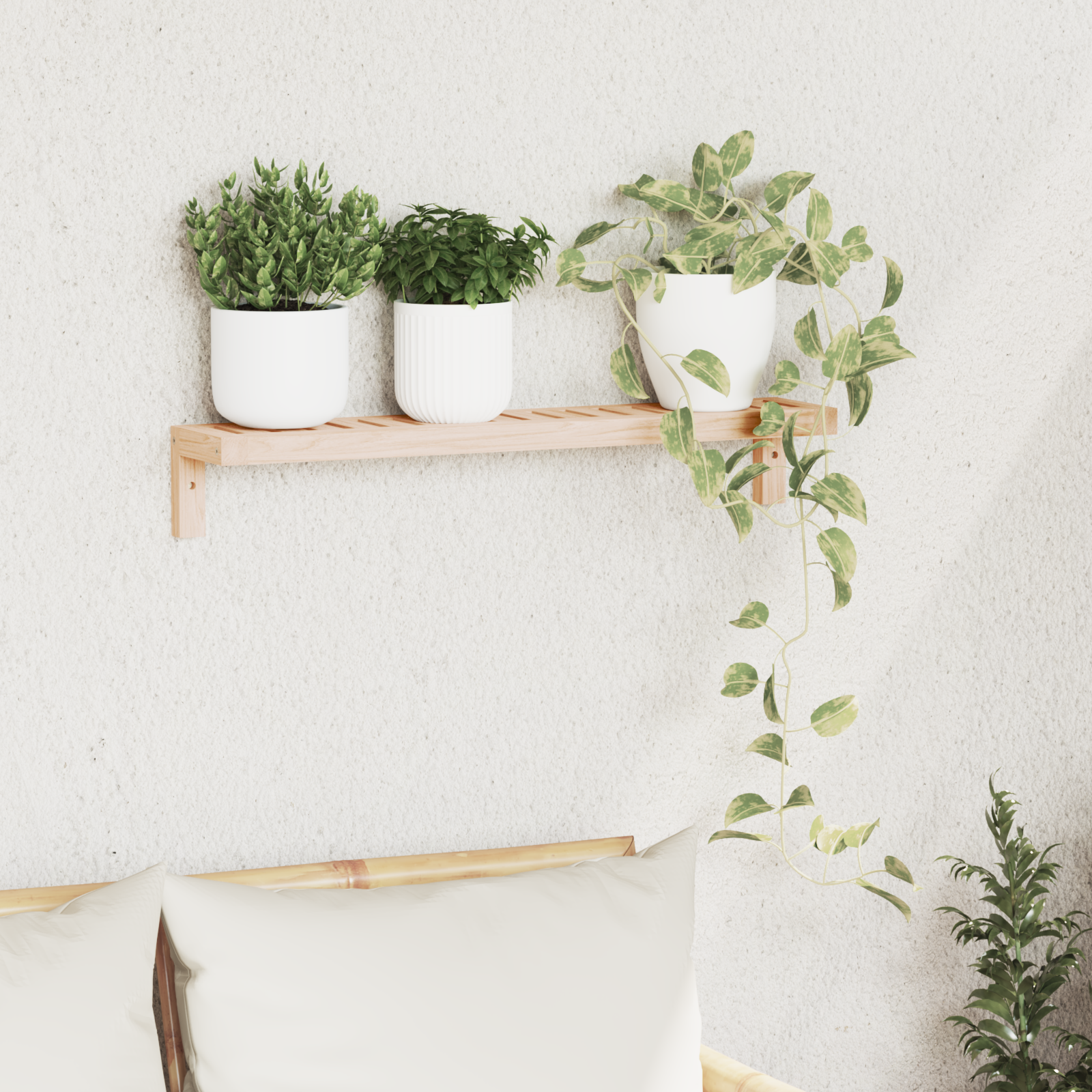 Wall Hanging Rack 62x10x12,5 cm Solid Wood Walnut
