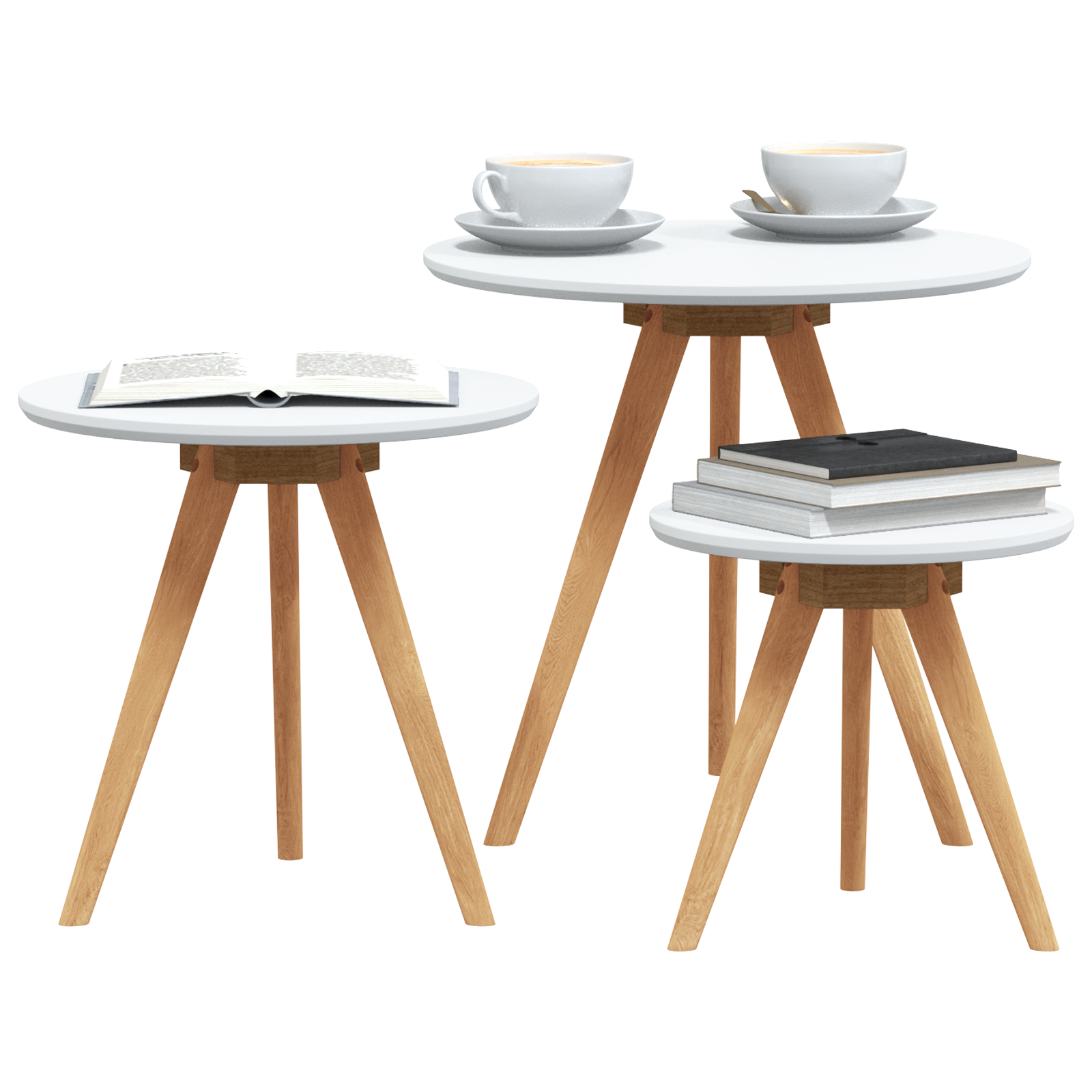 Coffee Table Set Solid Wood Walnut and Engineered Wood - Image 3