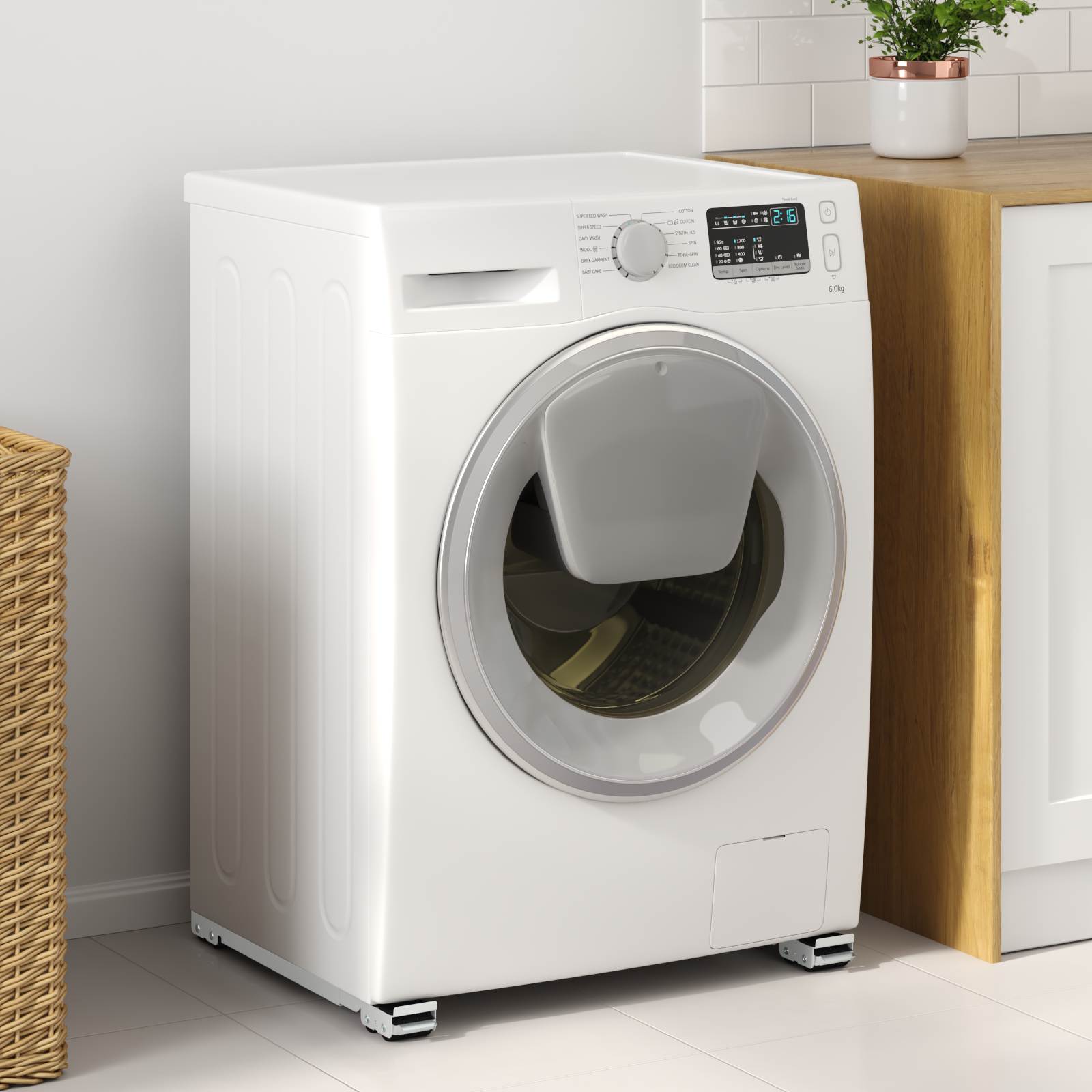 Washing Machine Base with Wheels 2 pcs Length 46-71 cm 300 kg