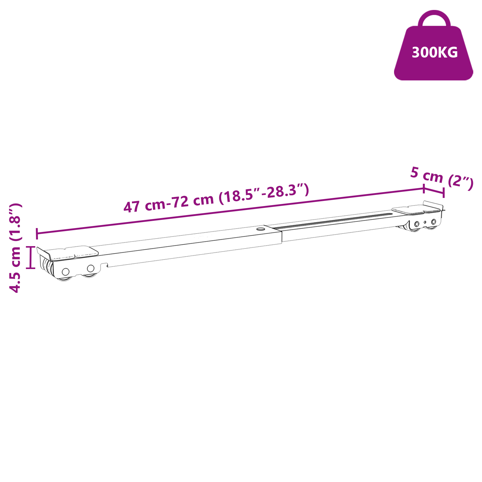 Washing Machine Base with Wheels 2 pcs Length 46-71 cm 300 kg - Image 10