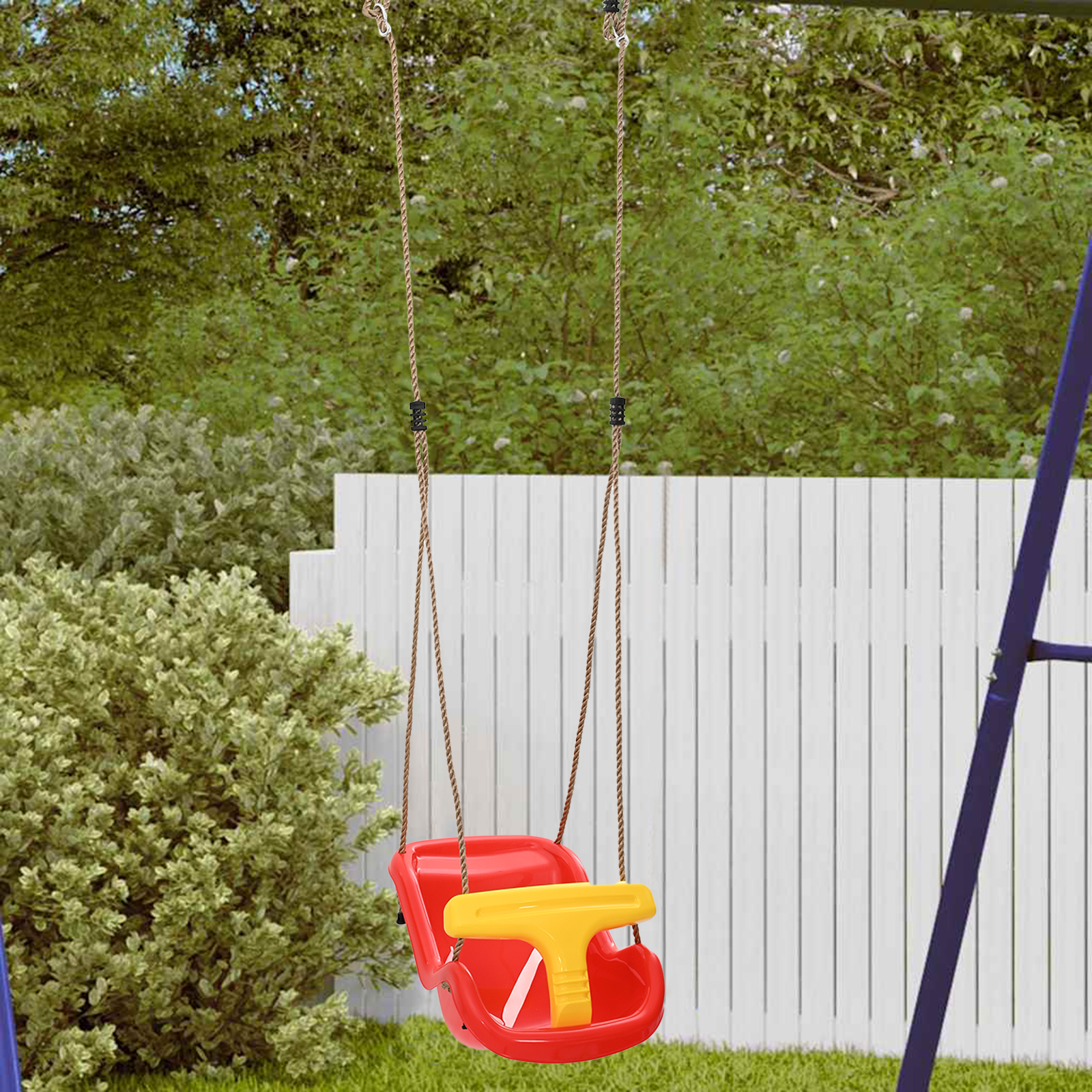 Baby Swing with Safety Belt & Adjustable Rope Plastic