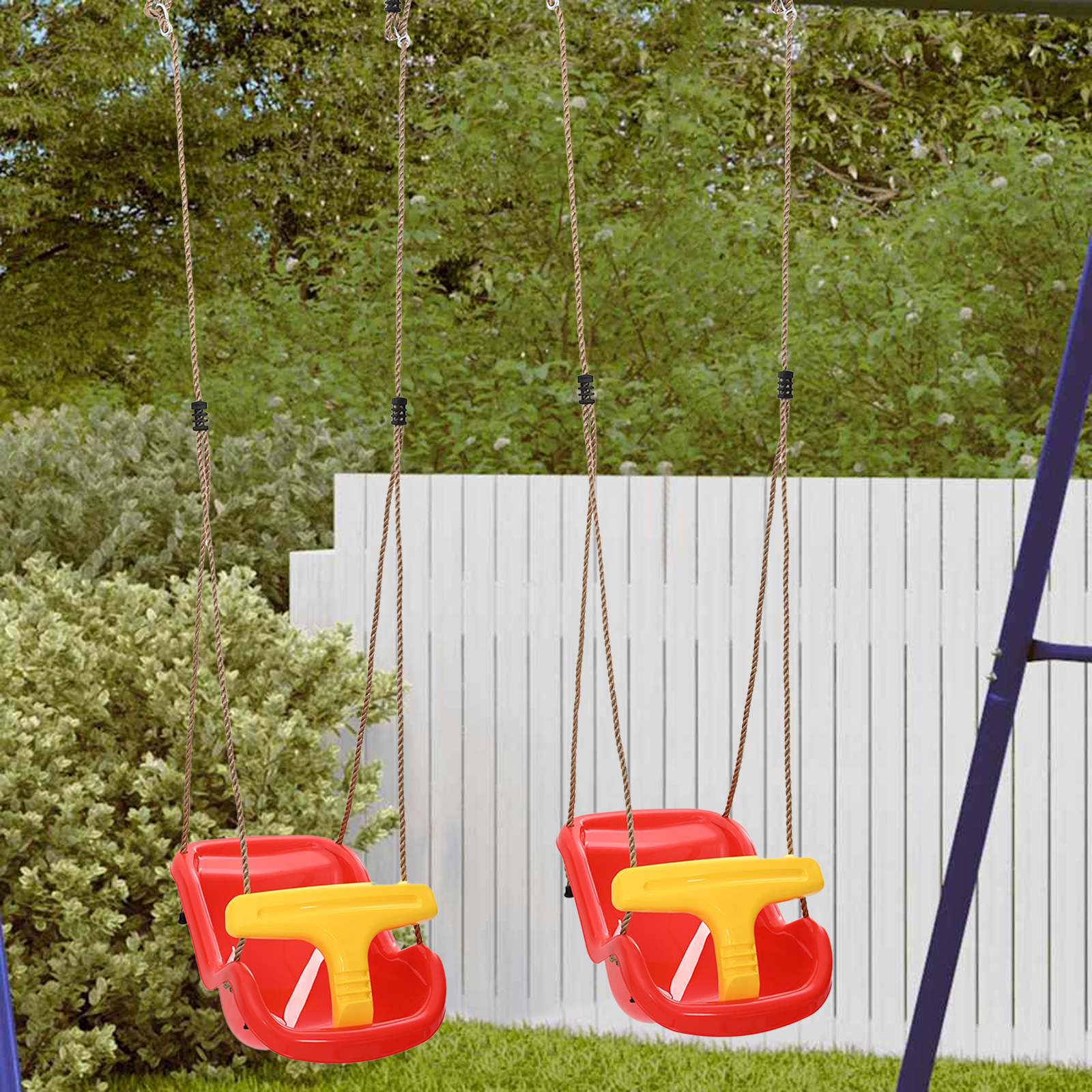 Baby Swings with Safety Belts & Adjustable Ropes Plastic