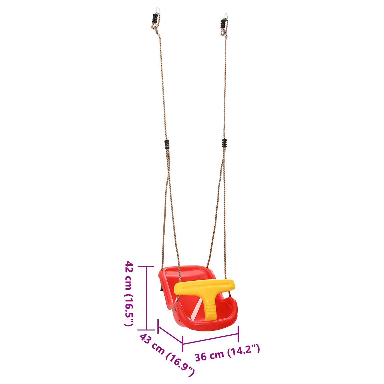 Baby Swings with Safety Belts & Adjustable Ropes Plastic - Image 11