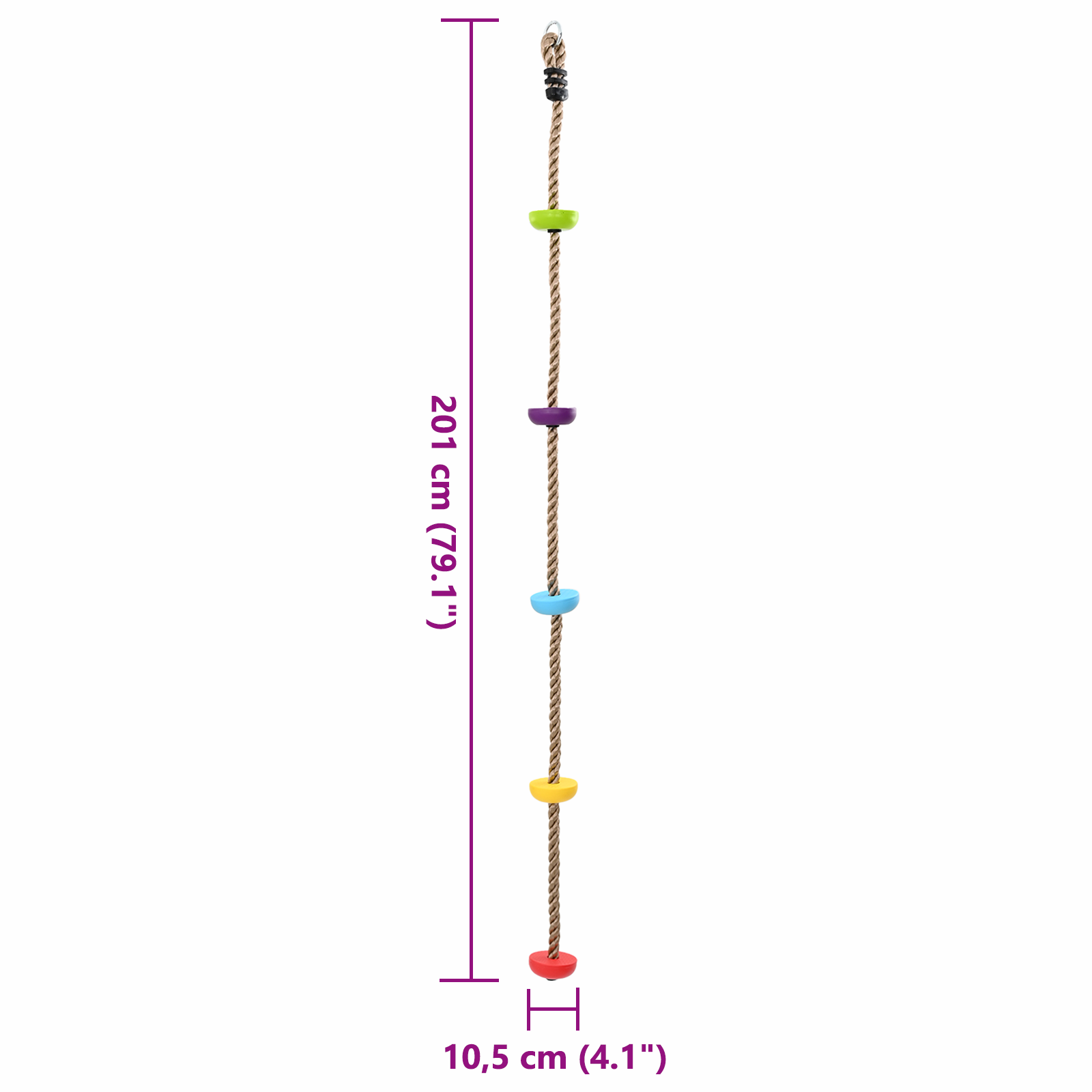Kletterseil für Kinder mit Plattformen 200 cm - fuer-die-ganze-grossen-spielburgen - Your Garden Eden
