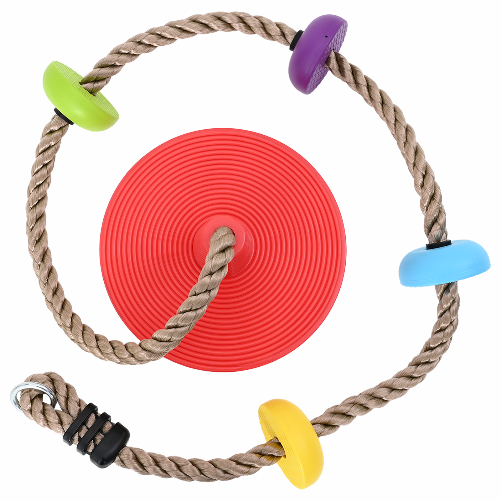 Kletterseil für Kinder mit Scheibensitz und Plattformen 200 cm - fuer-die-ganze-grossen-spielburgen - Your Garden Eden