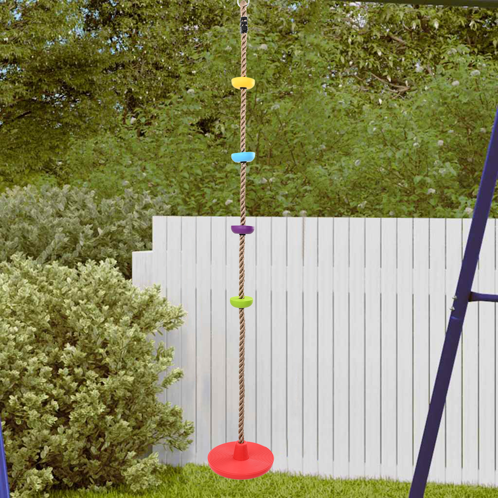 Kletterseil für Kinder mit Scheibensitz und Plattformen 200 cm - Your Garden Eden