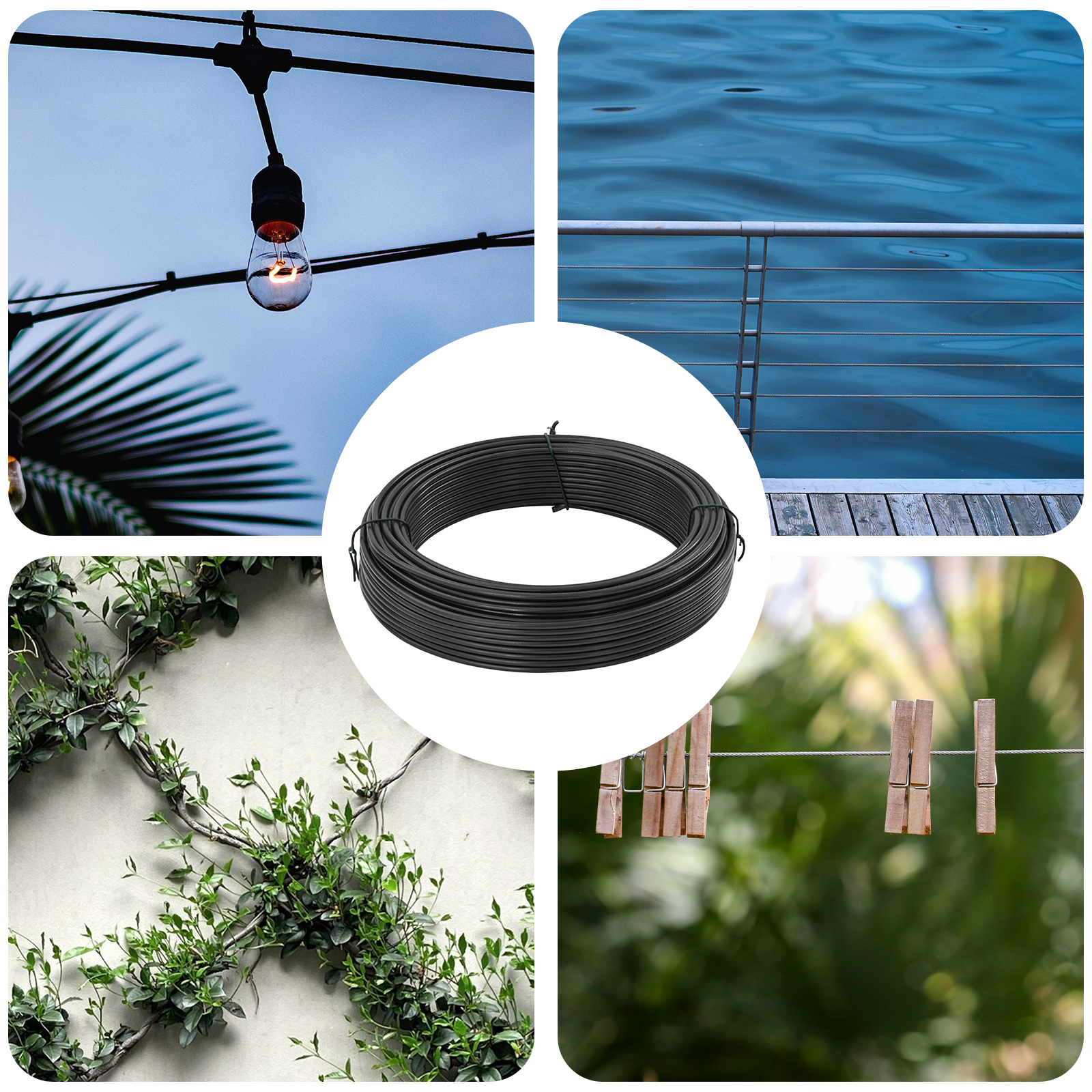 vidaXL Sârmă de legare pentru gard Antracit 33 m otel acoperit cu PVC