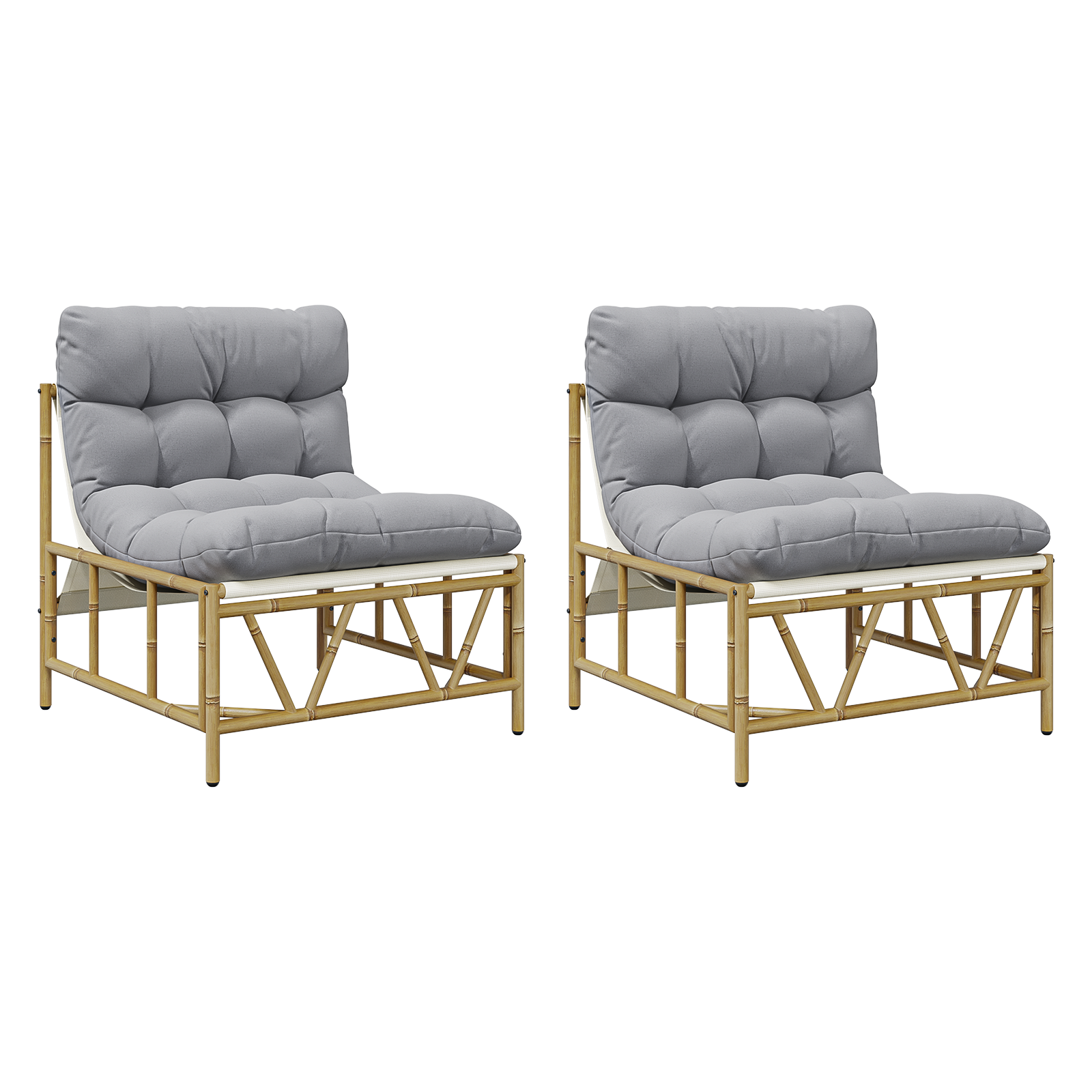 Garden Relaxing Chairs 2 pcs with Cushion 60x80x71 cm Steel - Image 2