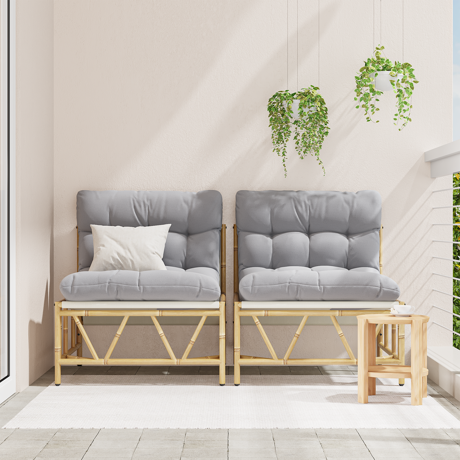 Garden Relaxing Chairs 2 pcs with Cushion 60x80x71 cm Steel - Image 3