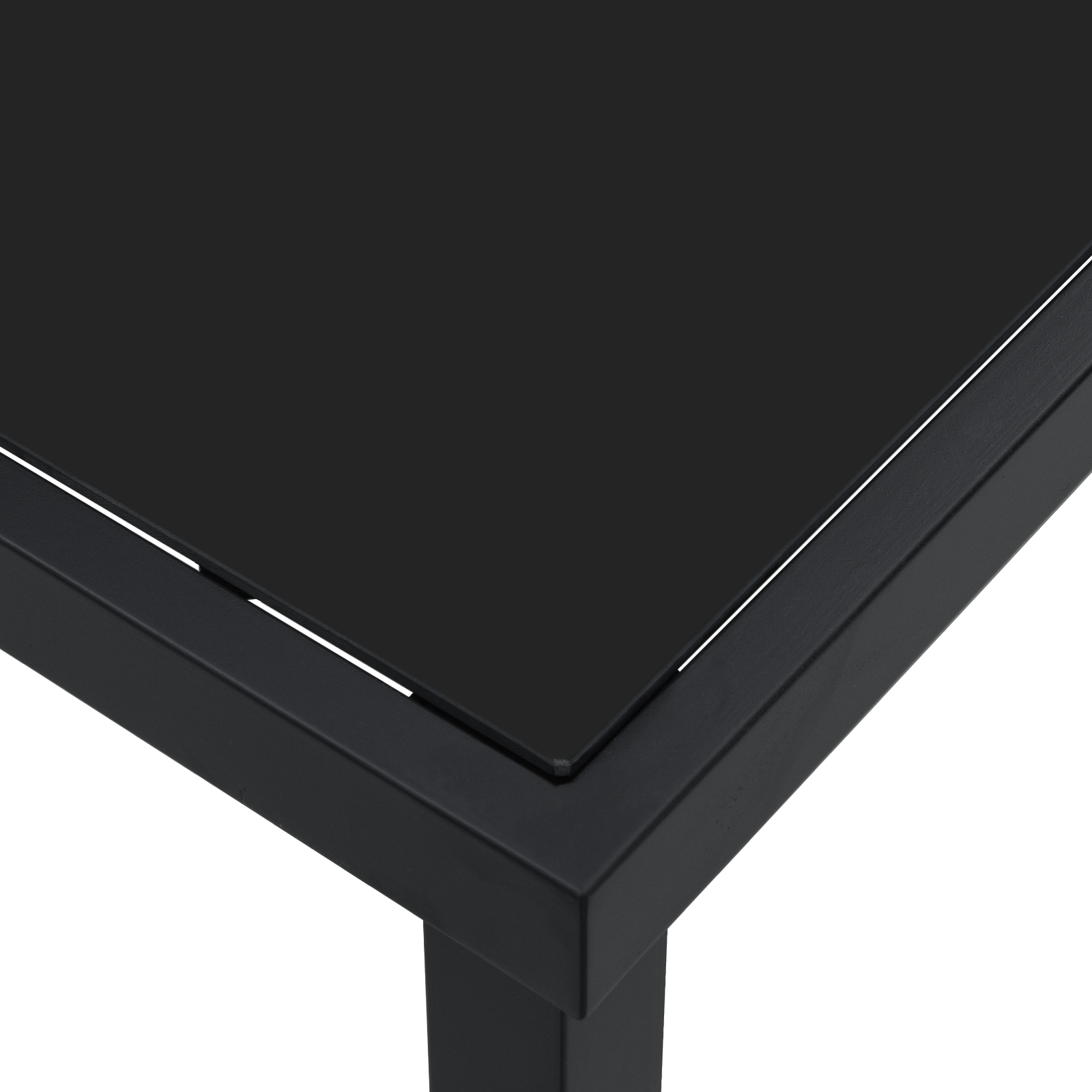 Garden Table Black 80x80x73 cm Tempered Glass - Image 8