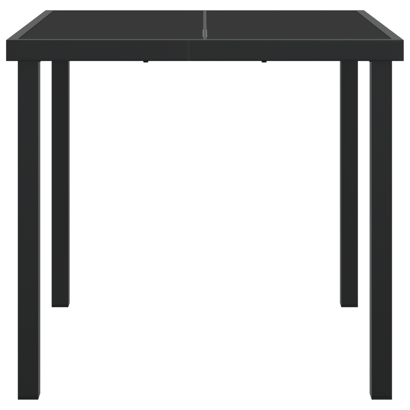 Garden Table Black 80x80x73 cm Tempered Glass - Image 5