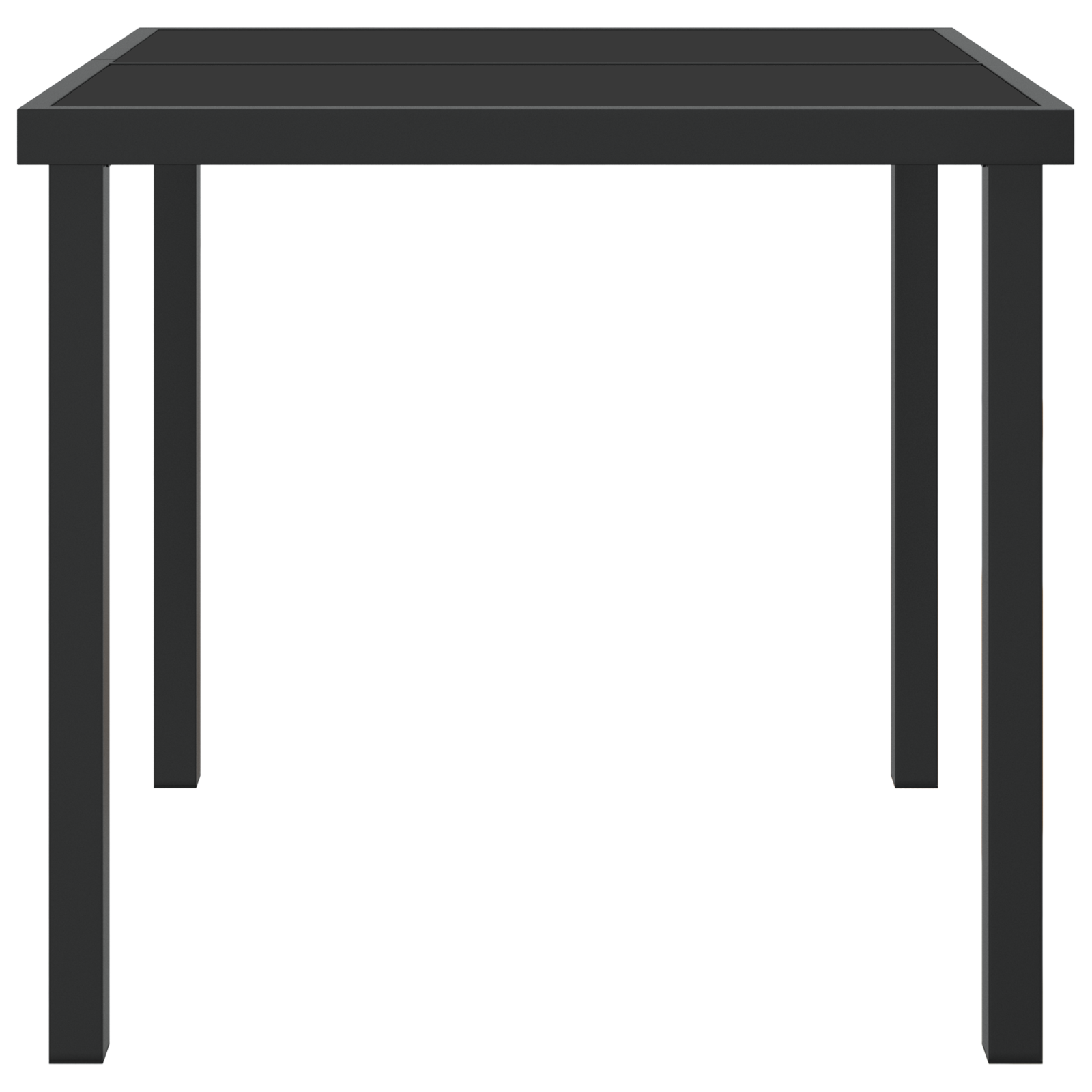 Garden Table Black 80x80x73 cm Tempered Glass - Image 6