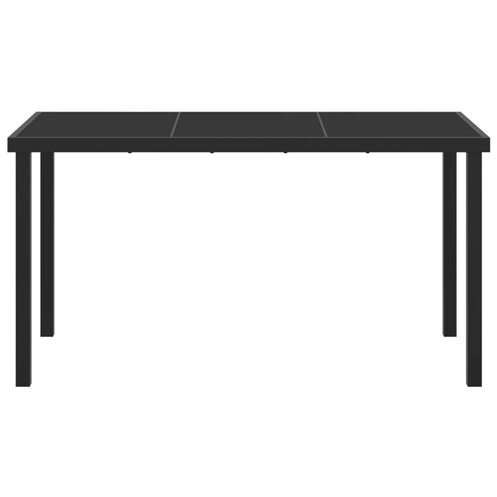 Garden Table Black 140x80x73 cm Tempered Glass - Image 5