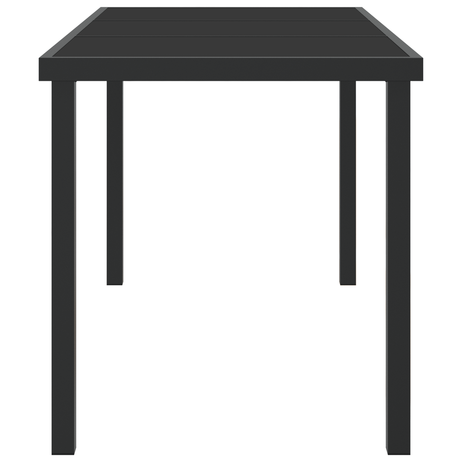 Garden Table Black 140x80x73 cm Tempered Glass - Image 6