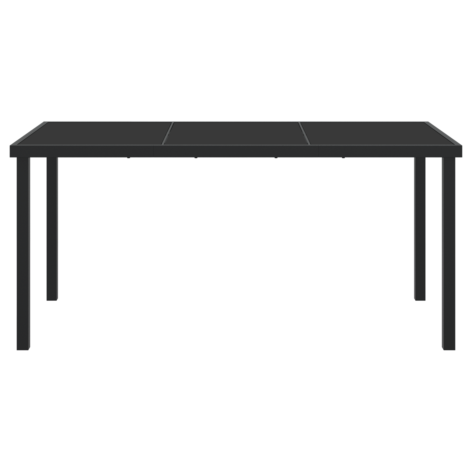 Garden Table Black 160x80x73 cm Tempered Glass - Image 5