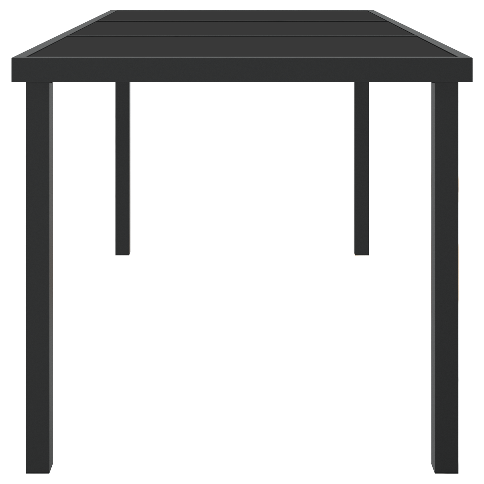 Garden Table Black 160x80x73 cm Tempered Glass - Image 6