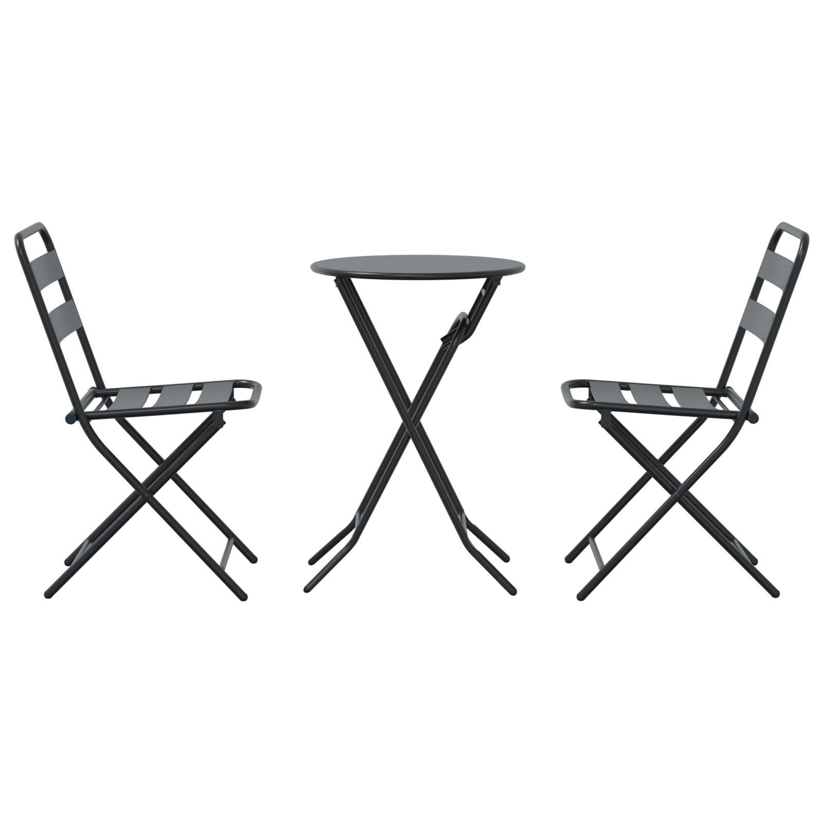 3 Piece Folding Bistro Set Anthracite Steel - Image 7