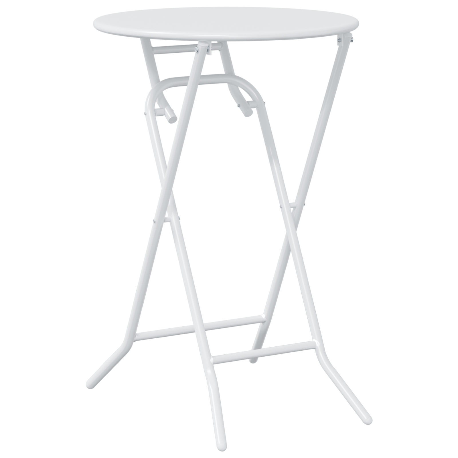 3 Piece Folding Bistro Set White Steel - Image 6
