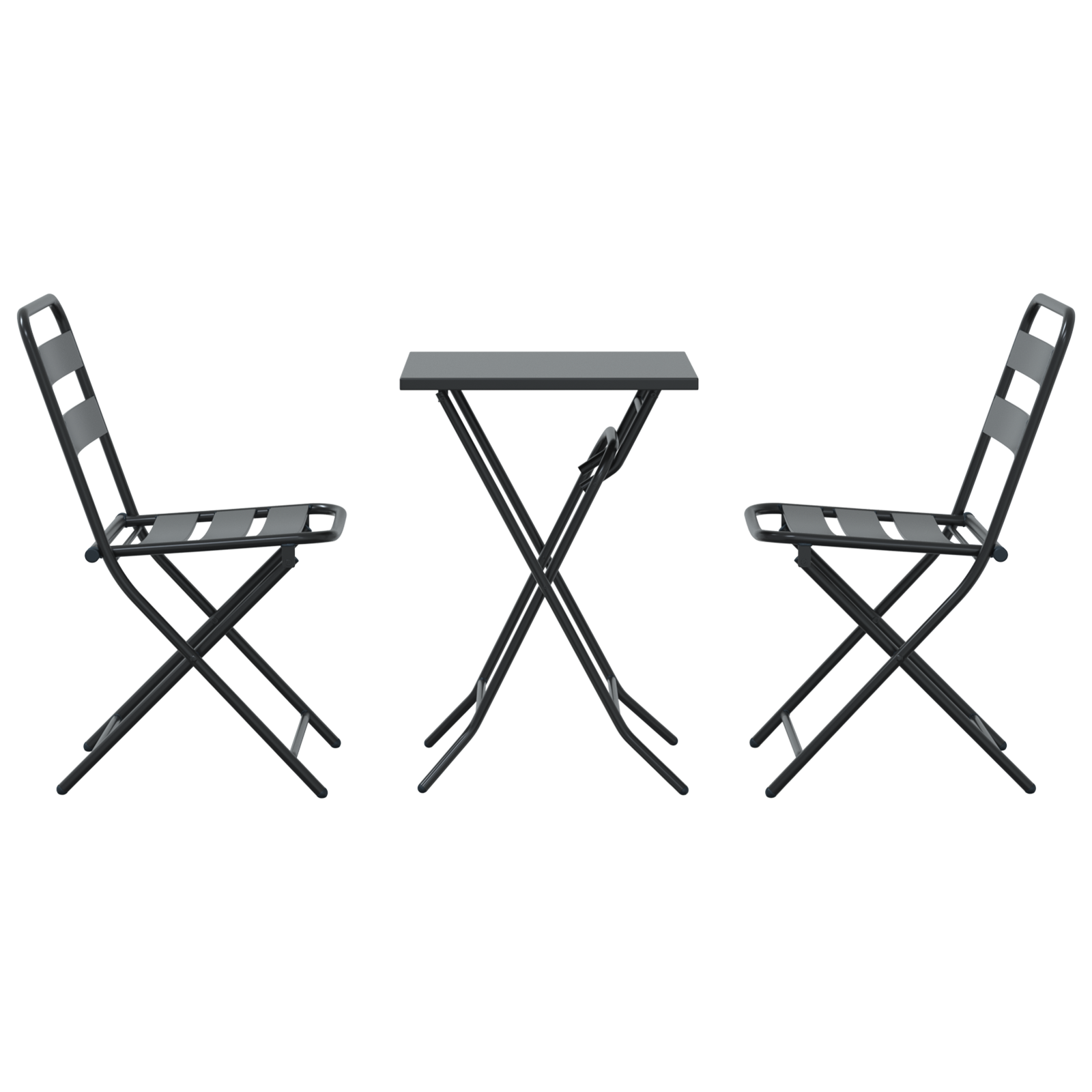 3 Piece Folding Bistro Set Anthracite Steel - Image 7