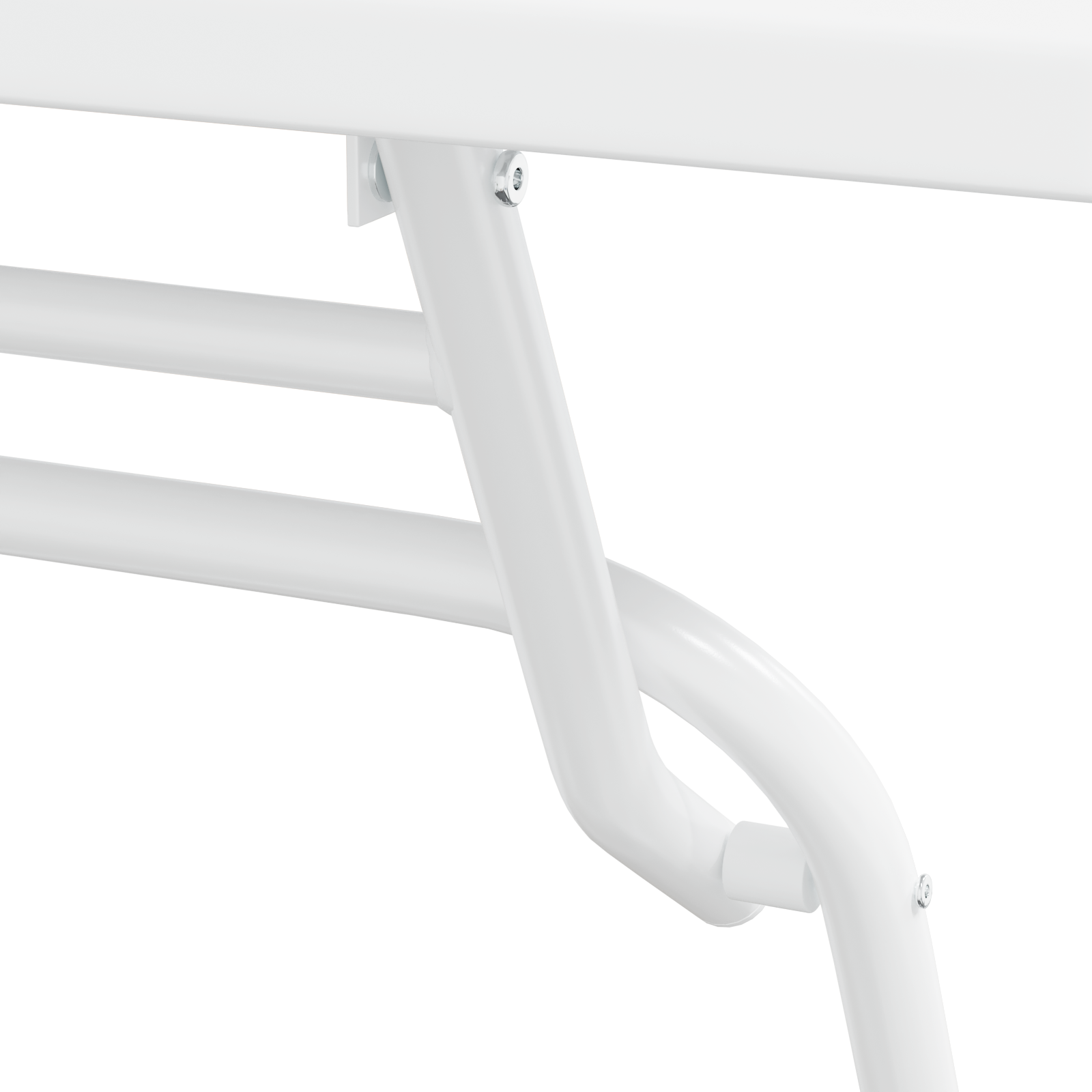 3 Piece Folding Bistro Set White Steel - Image 9