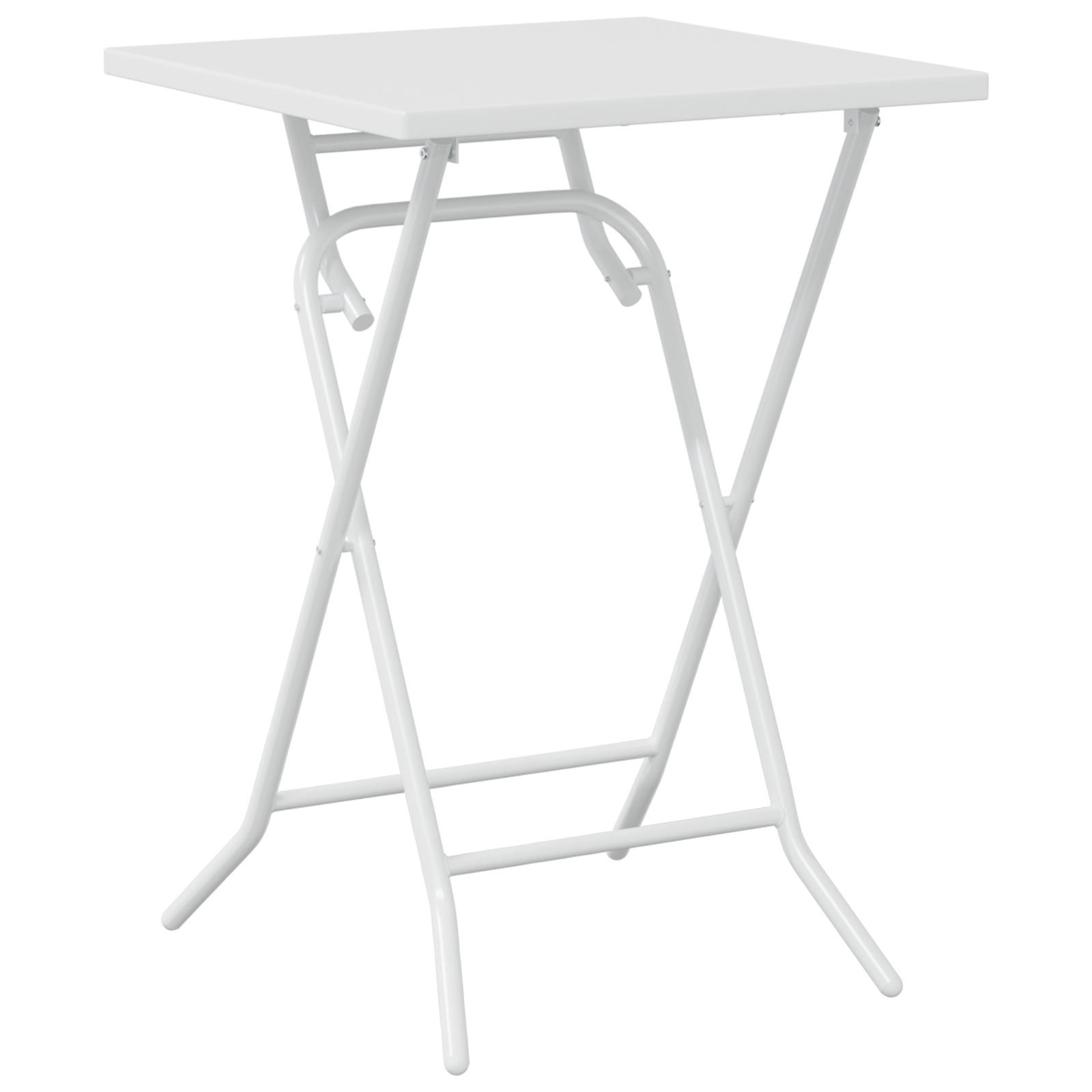 3 Piece Folding Bistro Set White Steel - Image 6