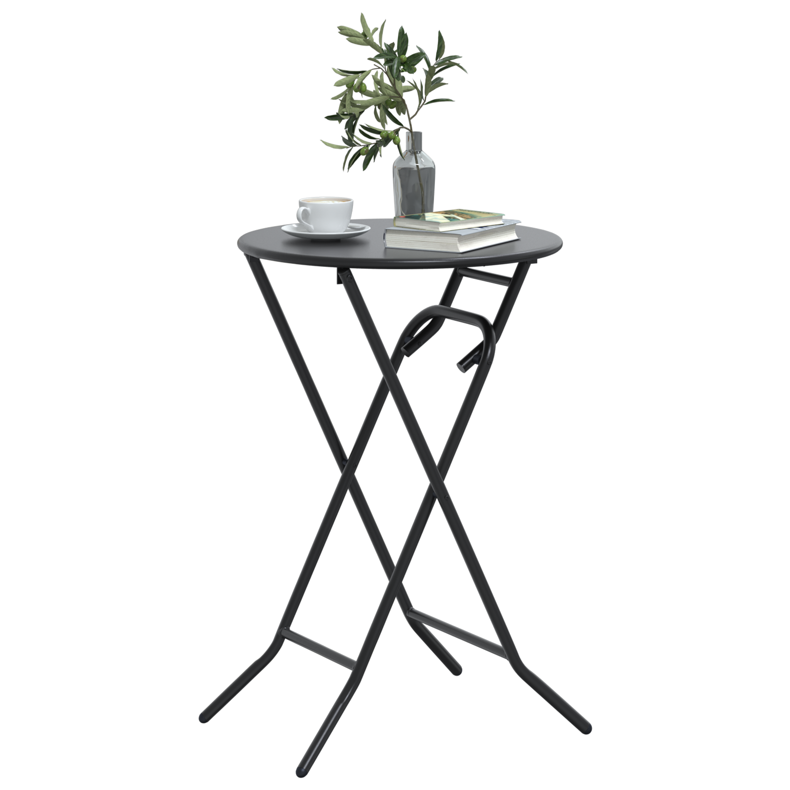 Folding Garden Table Anthracite Ø50x72 cm Steel - Image 3