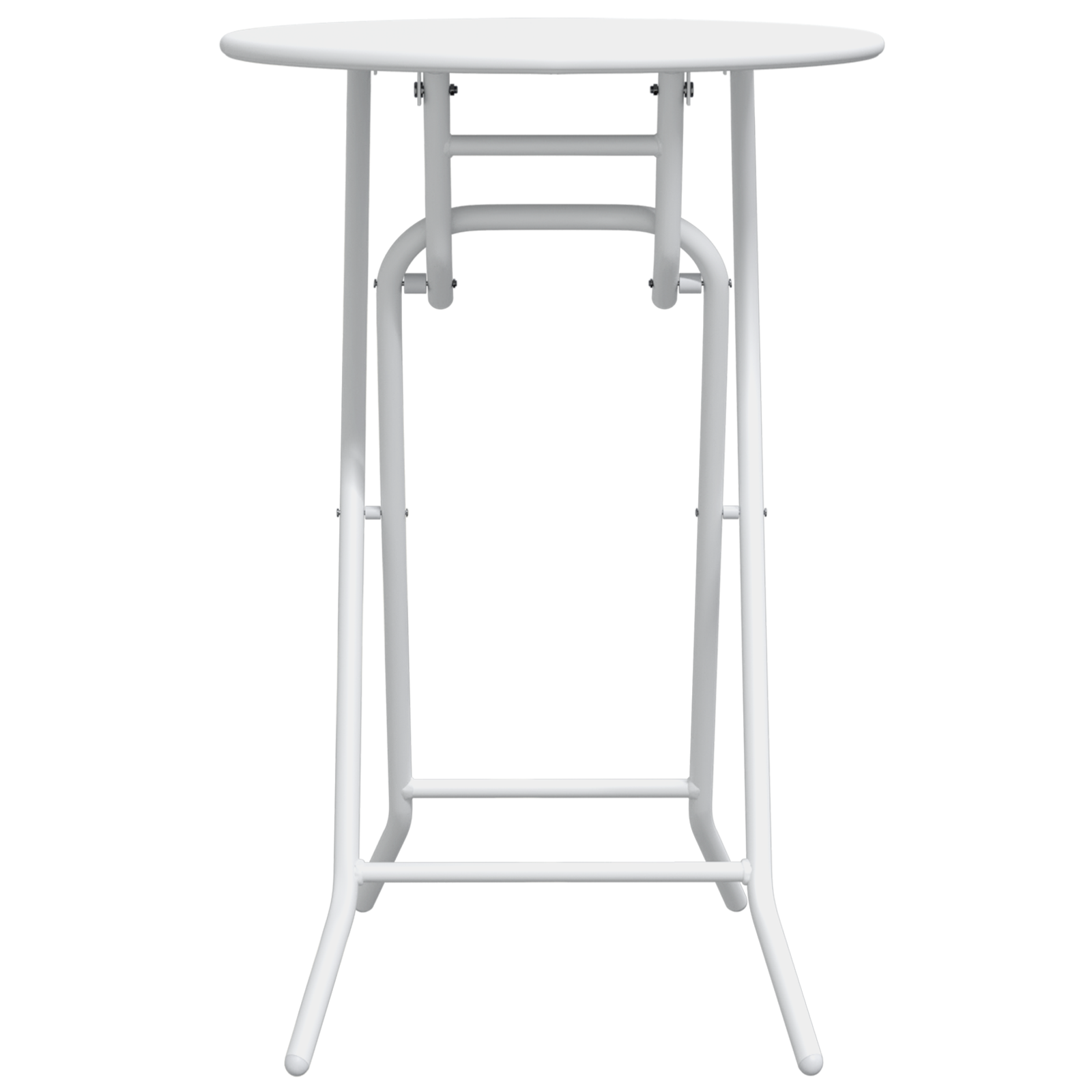 Folding Garden Table White Ø50x72 cm Steel - Image 5