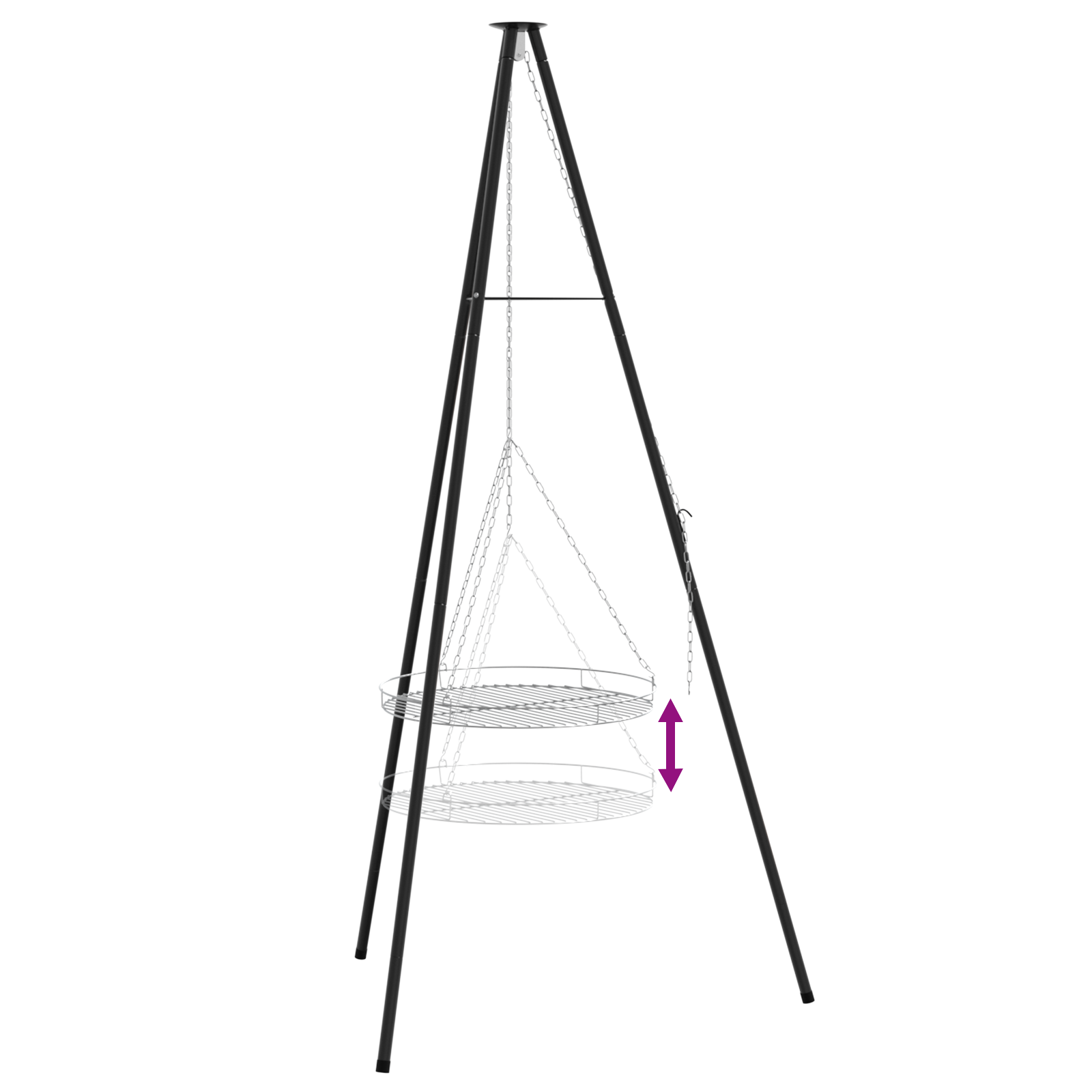 Campfire Cooking Tripod with Grill Grate 170 cm Steel - Image 7